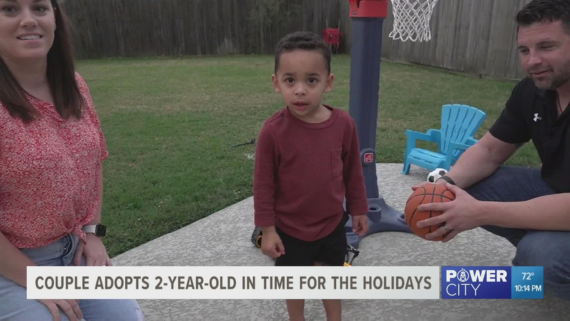 Southeast Texas couple adopts 2-year-old boy just in time for the holidays