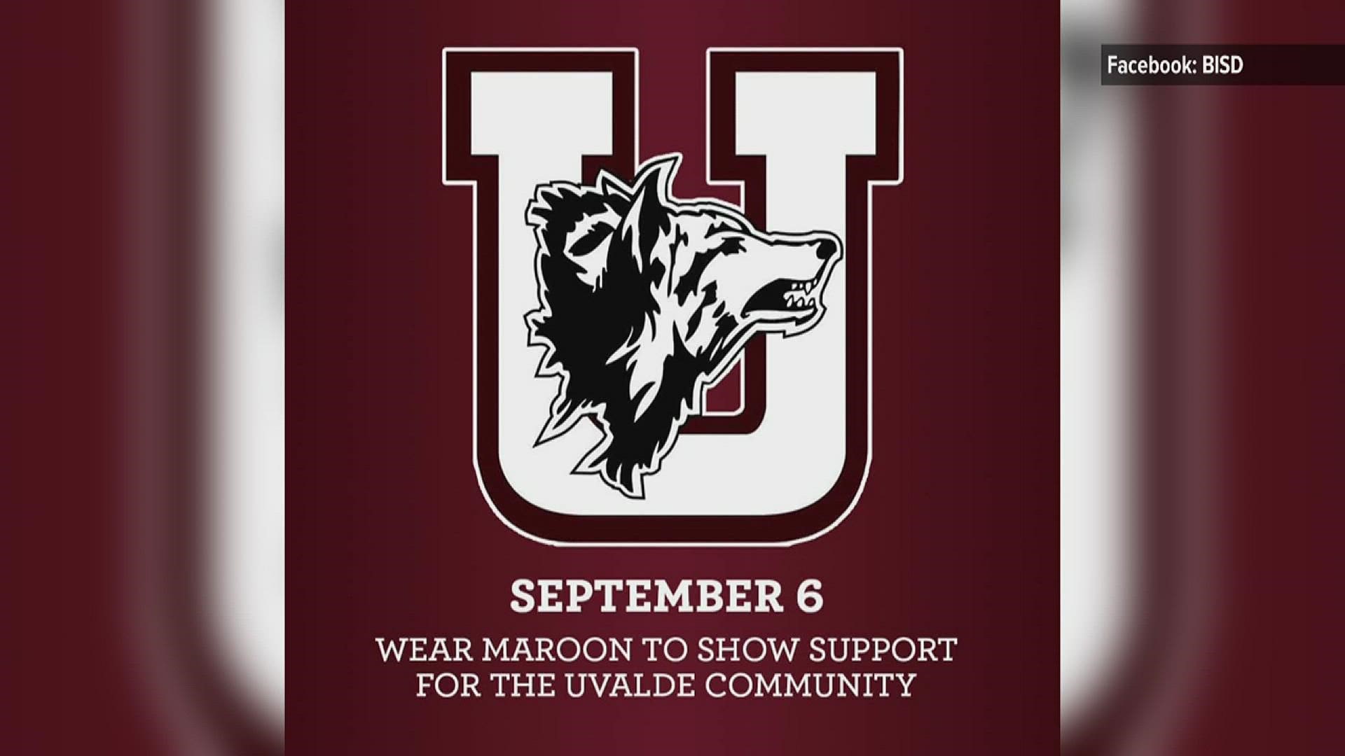We have a list of area schools that are asking staff and students to wear maroon and white on our website, 12NewsNow.com.