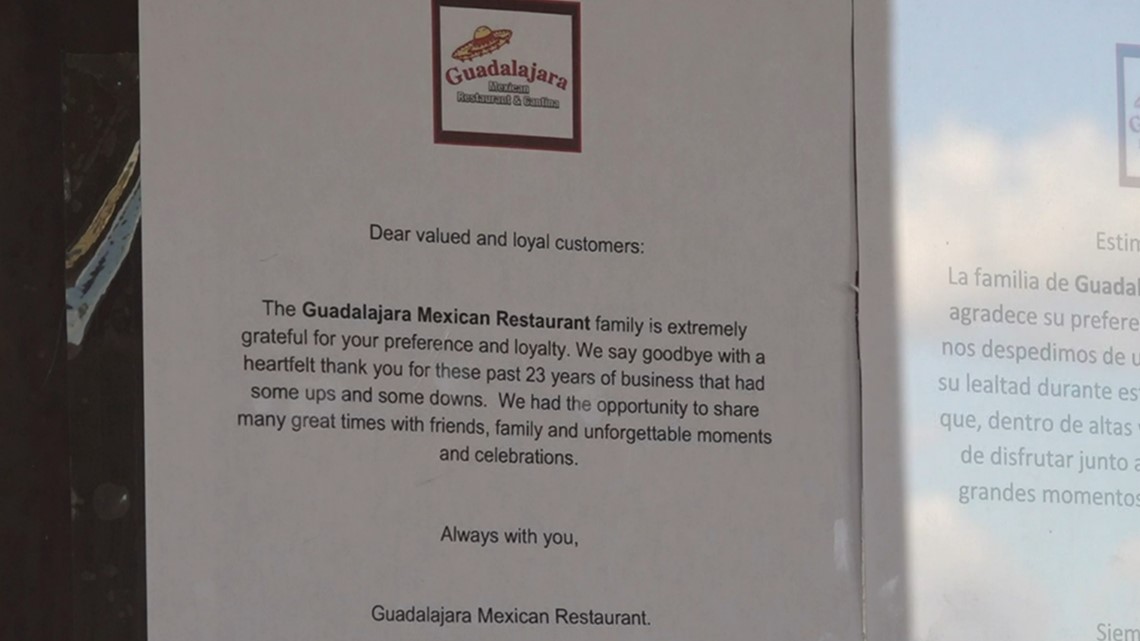 Guadalajara Mexican Restaurant and Bar in Beaumont shuts down after 23 years