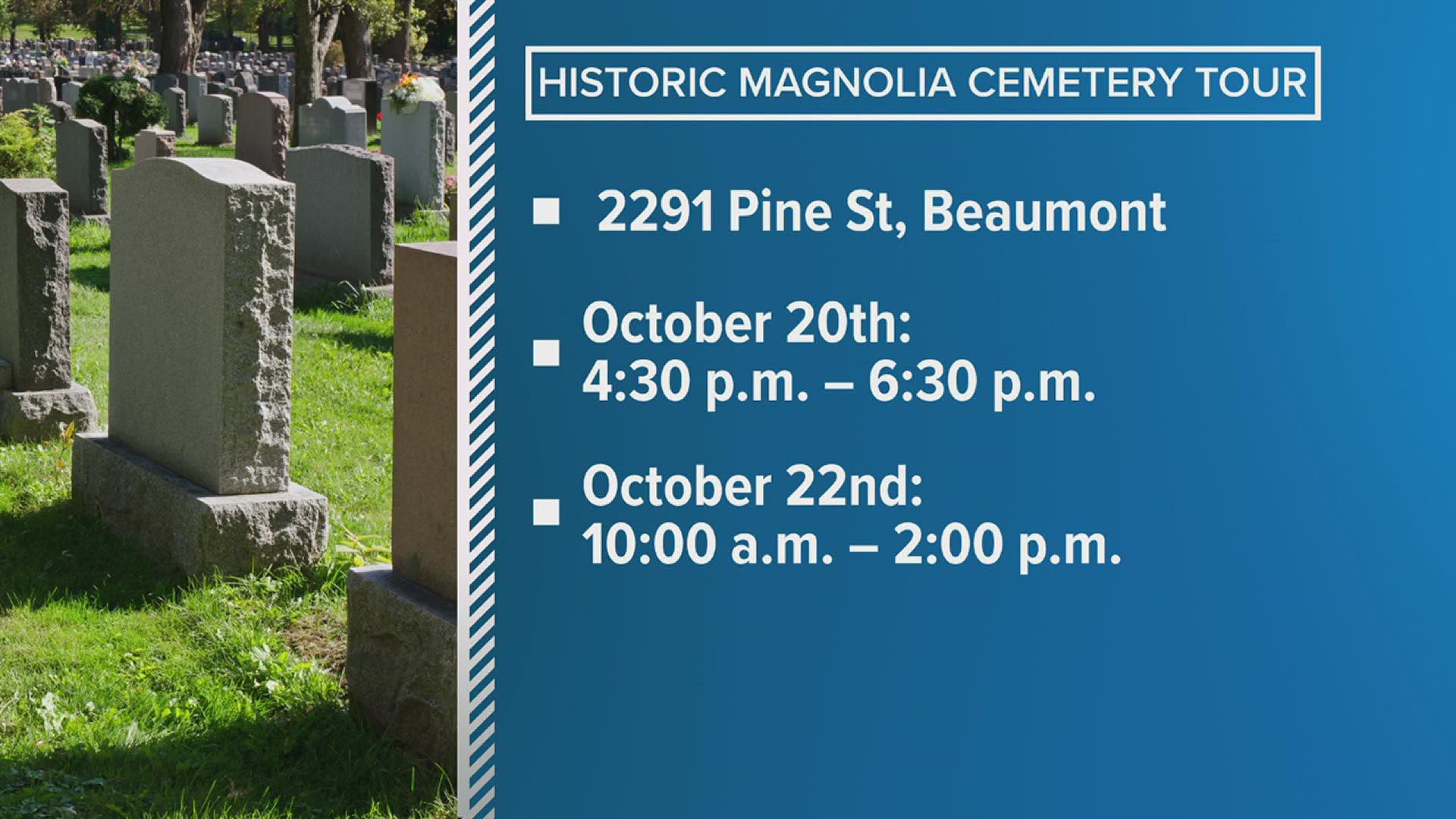 Magnolia Cemetery in Beaumont hosting tours Thursday and Friday