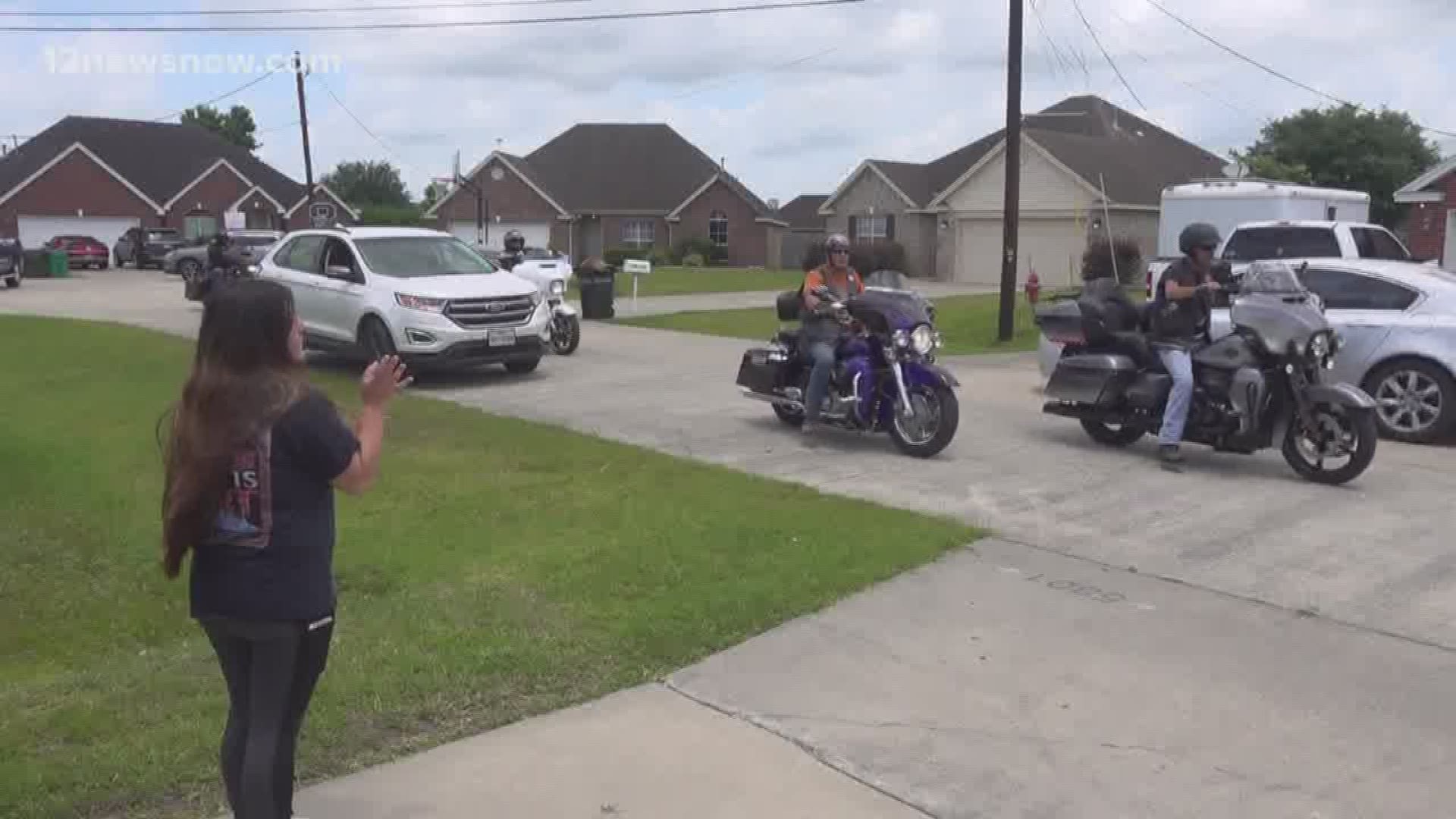 On Friday, PAL teamed up with "Bikers Against Child Abuse" to ride beside each home, recognizing the graduating seniors in Orange and Hardin Counties.