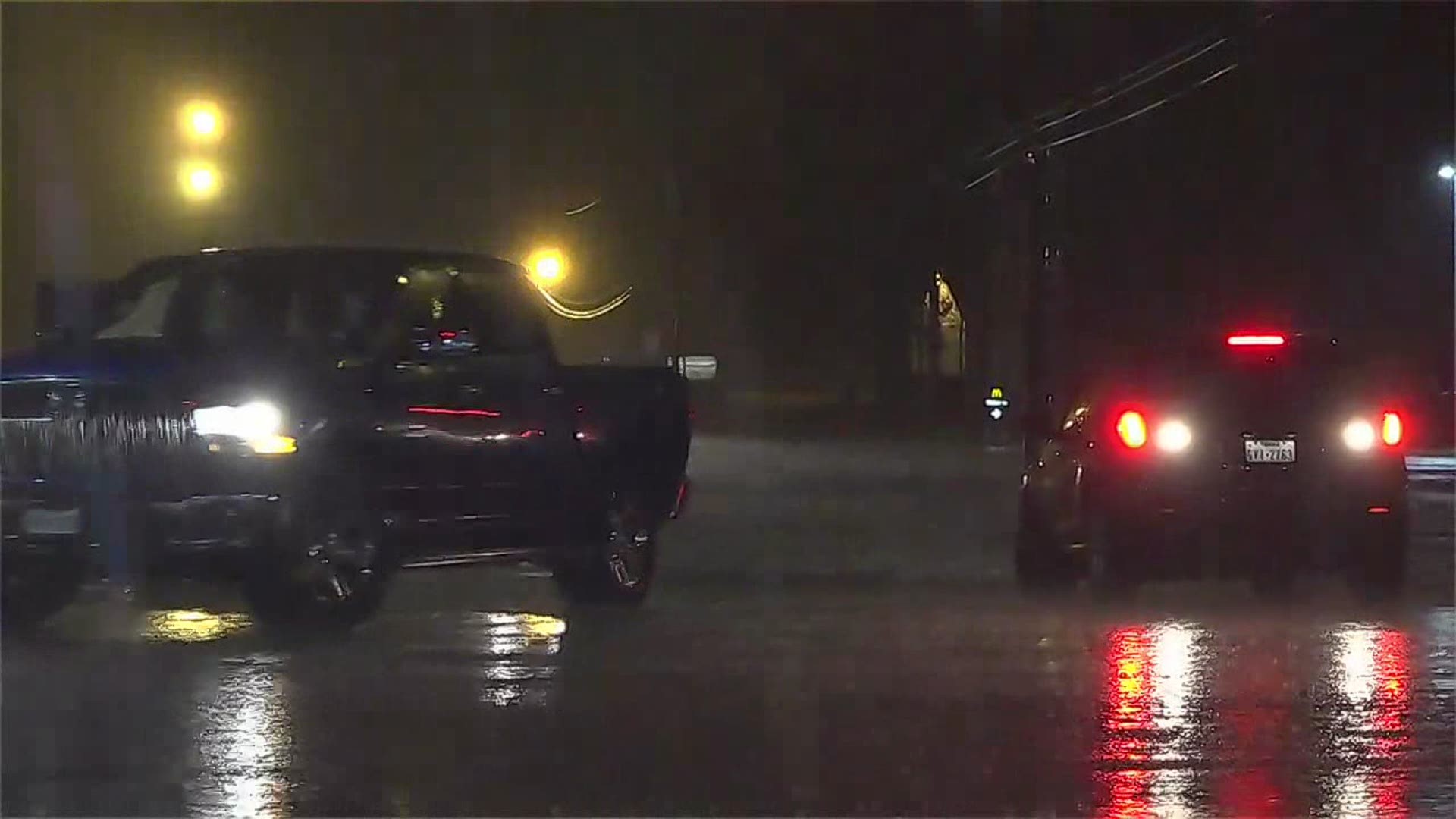 Streets flooded Wednesday night in Lumberton along Candlestick Drive off Highway 96 in LUmberton