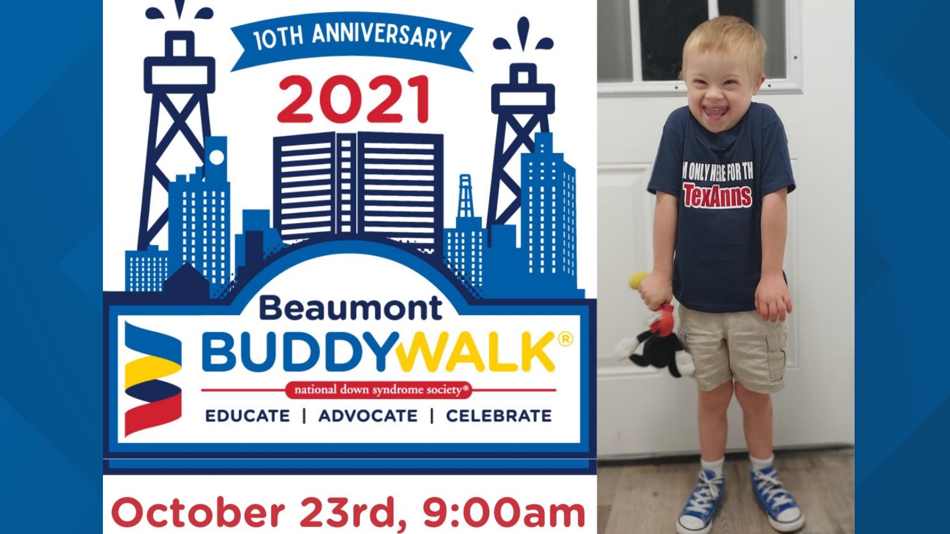 The Buddy Walk in Beaumont is an inspirational and educational event that celebrates the many abilities and accomplishments of people with Down syndrome.