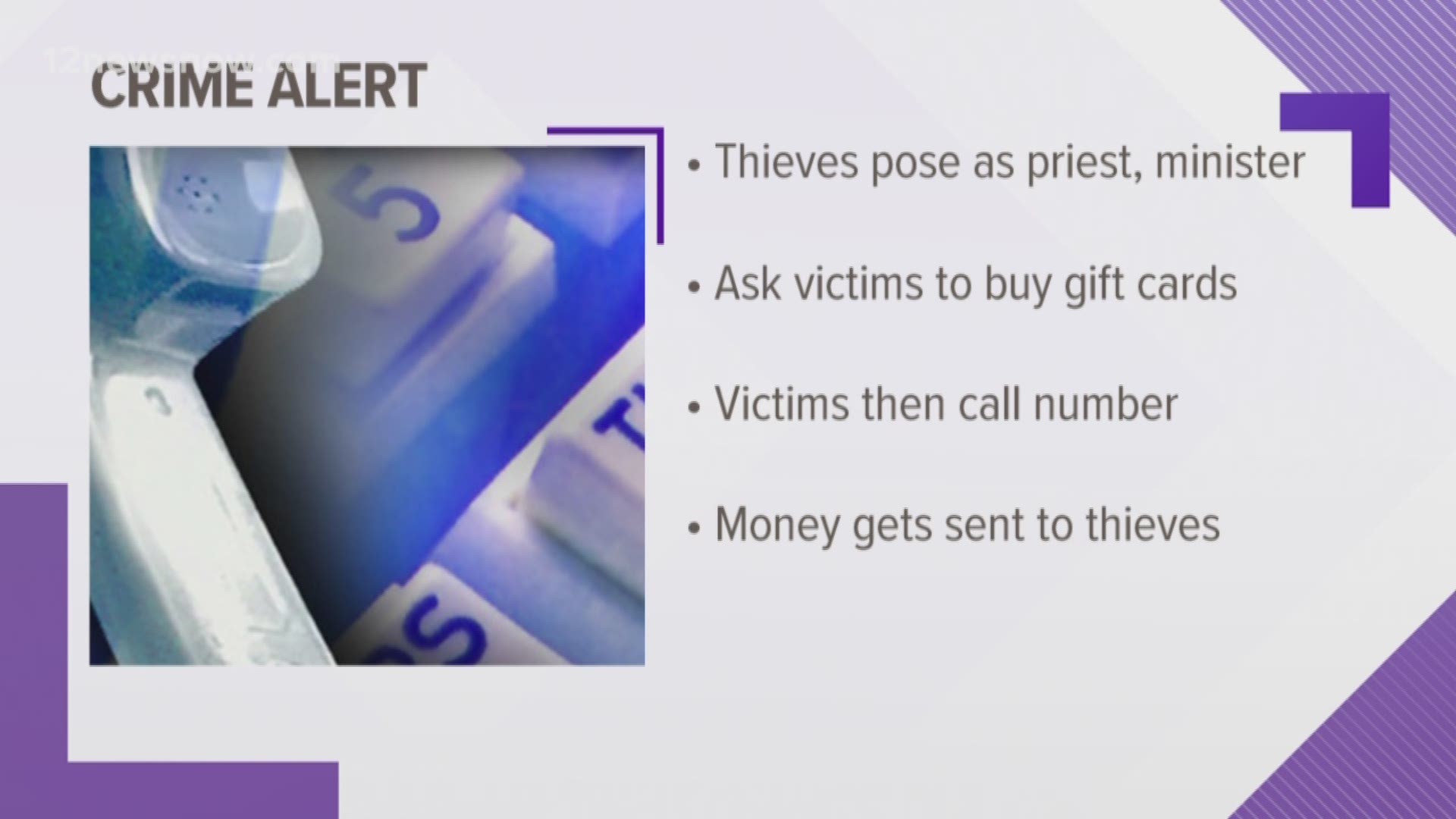 Scammers contact congregation members and ask them to buy gift cards for a charitable cause.