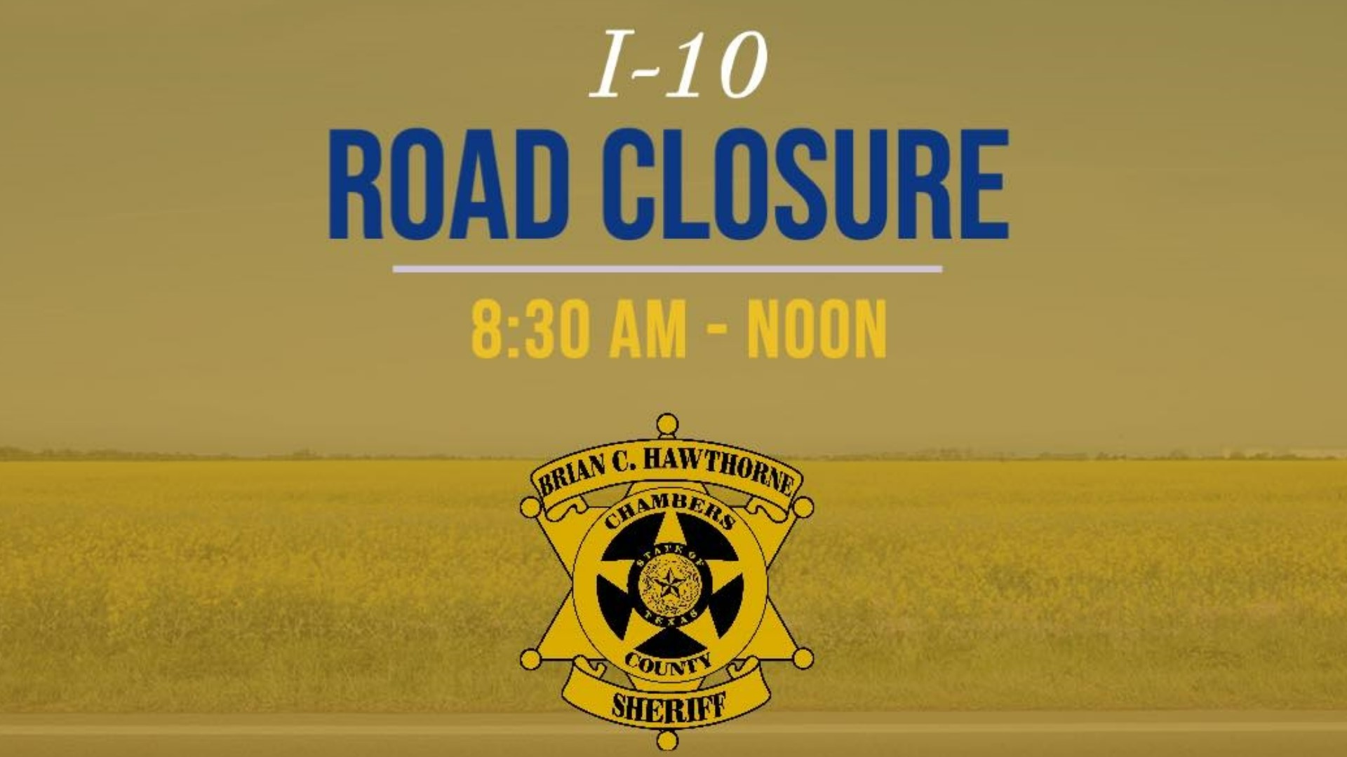 Accident reconstruction closing part of I10 in Winnie Wednesday