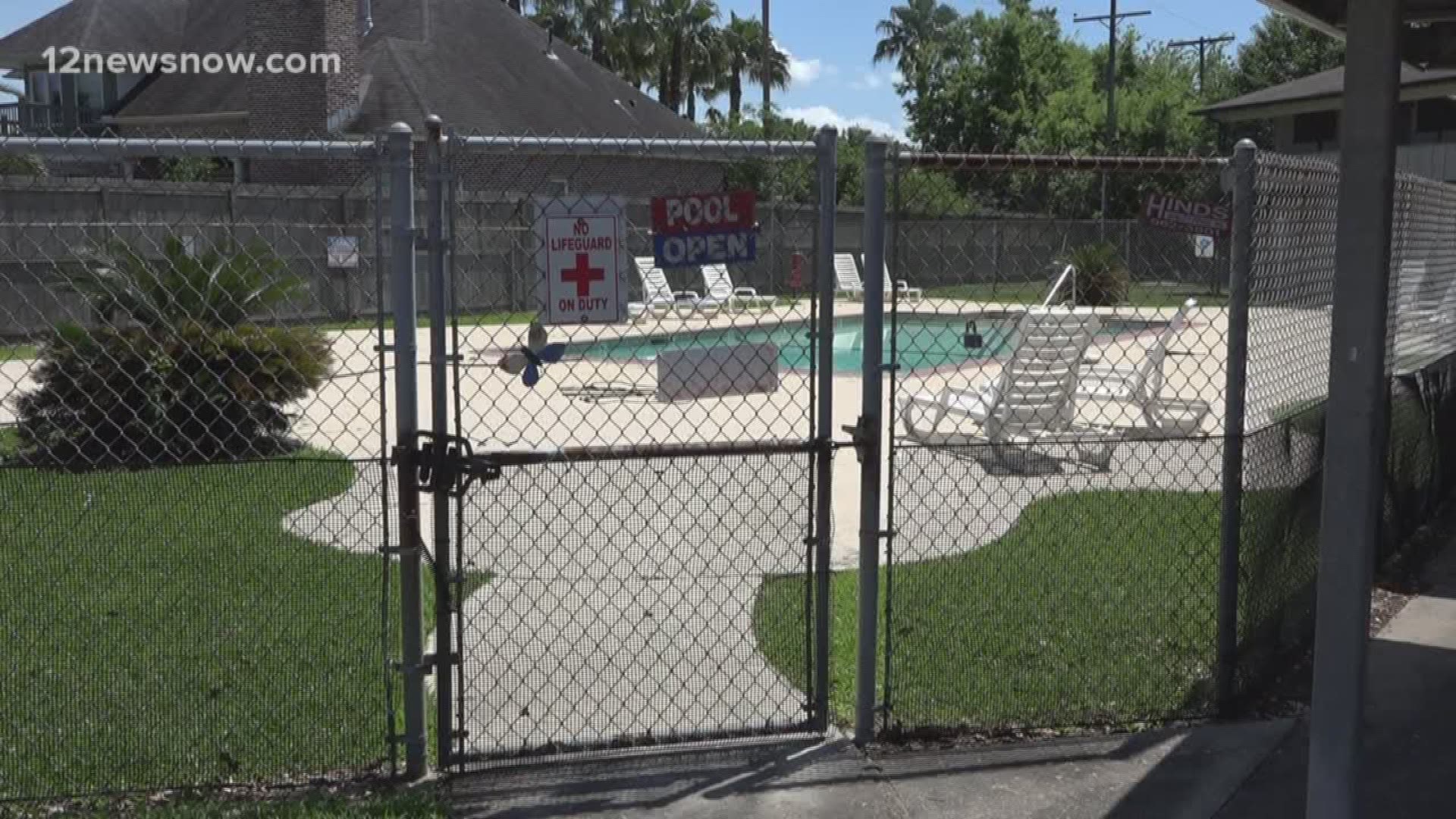 The 30-year-old was found in the pool at Royal Neches Apartments on Sunday morning.