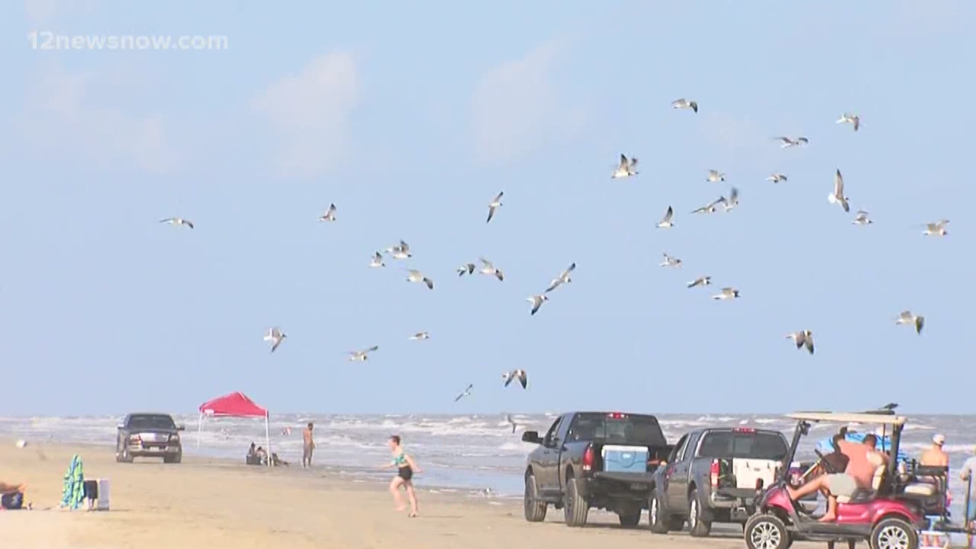 The blue water is barley hanging on at Bolivar Peninsula and Crystal Beach, but residents welcome any tourists coming to enjoy the scenery.