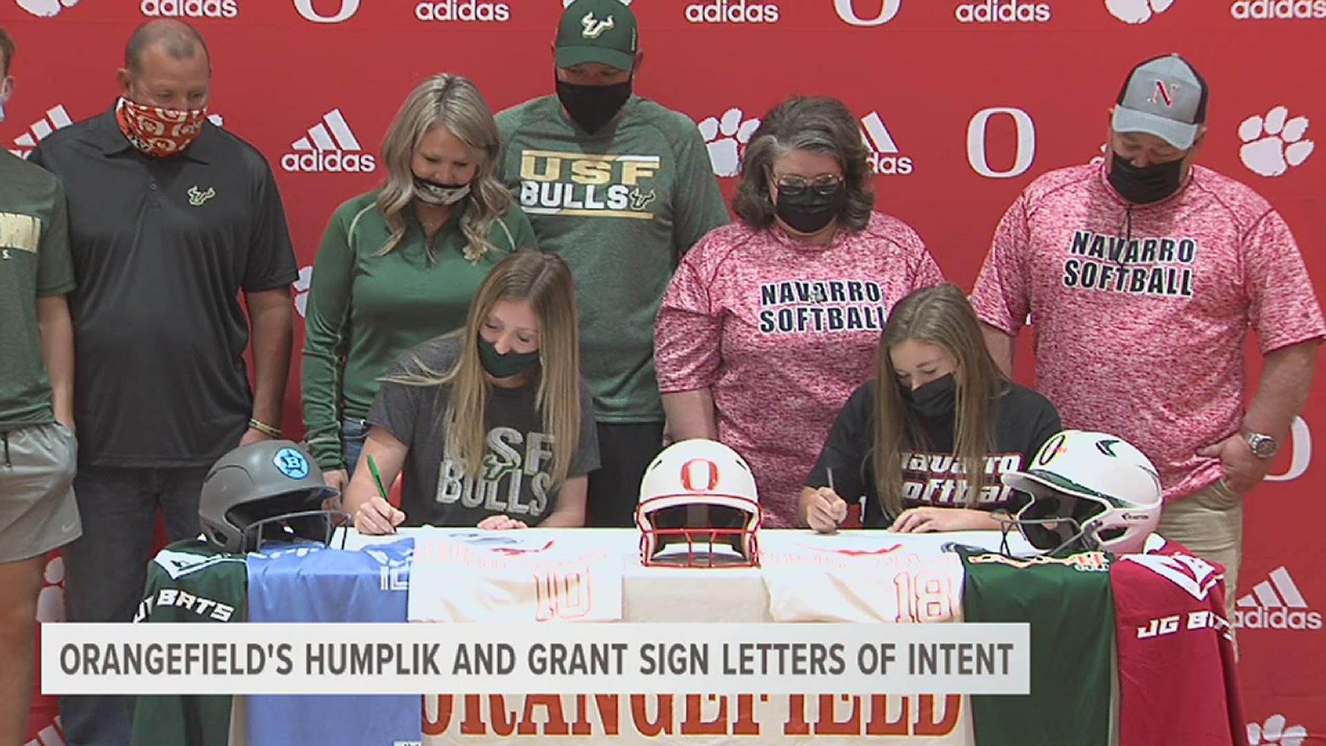 Humplik will be taking her talents to the University of South Florida while Grant is headed to Navarro.