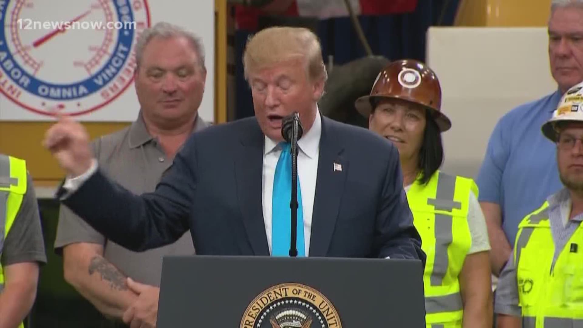 President Trump was met with cheers when he stopped by Crosby during his tour around Texas to put into place new energy projects that he believes will be very beneficial and create many jobs.