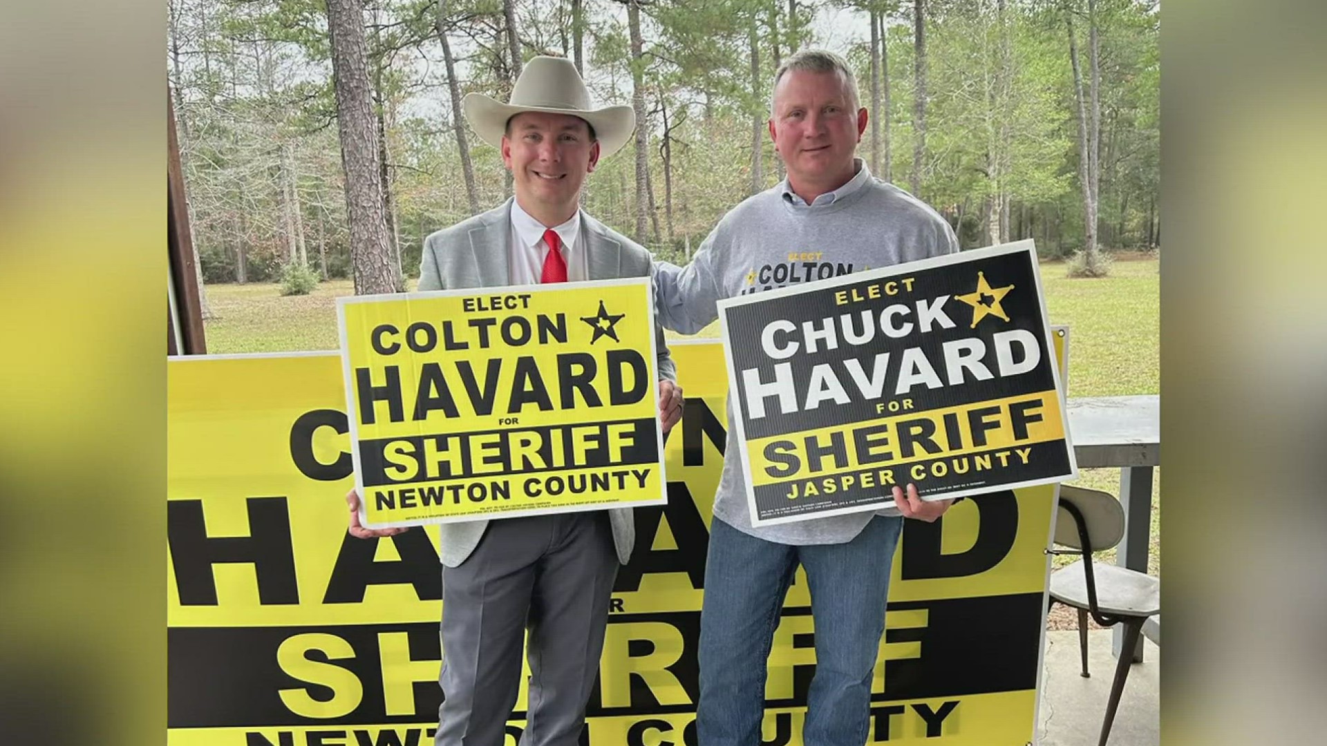 Chuck Havard was elected as Jasper County Sheriff and his son, Colton Havard was elected as Newton County Sheriff at the same time.