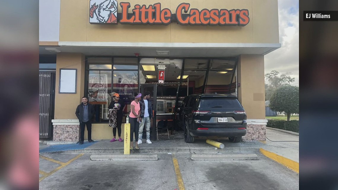 SUV crashes through front of pizza shop in Orange on Saturday