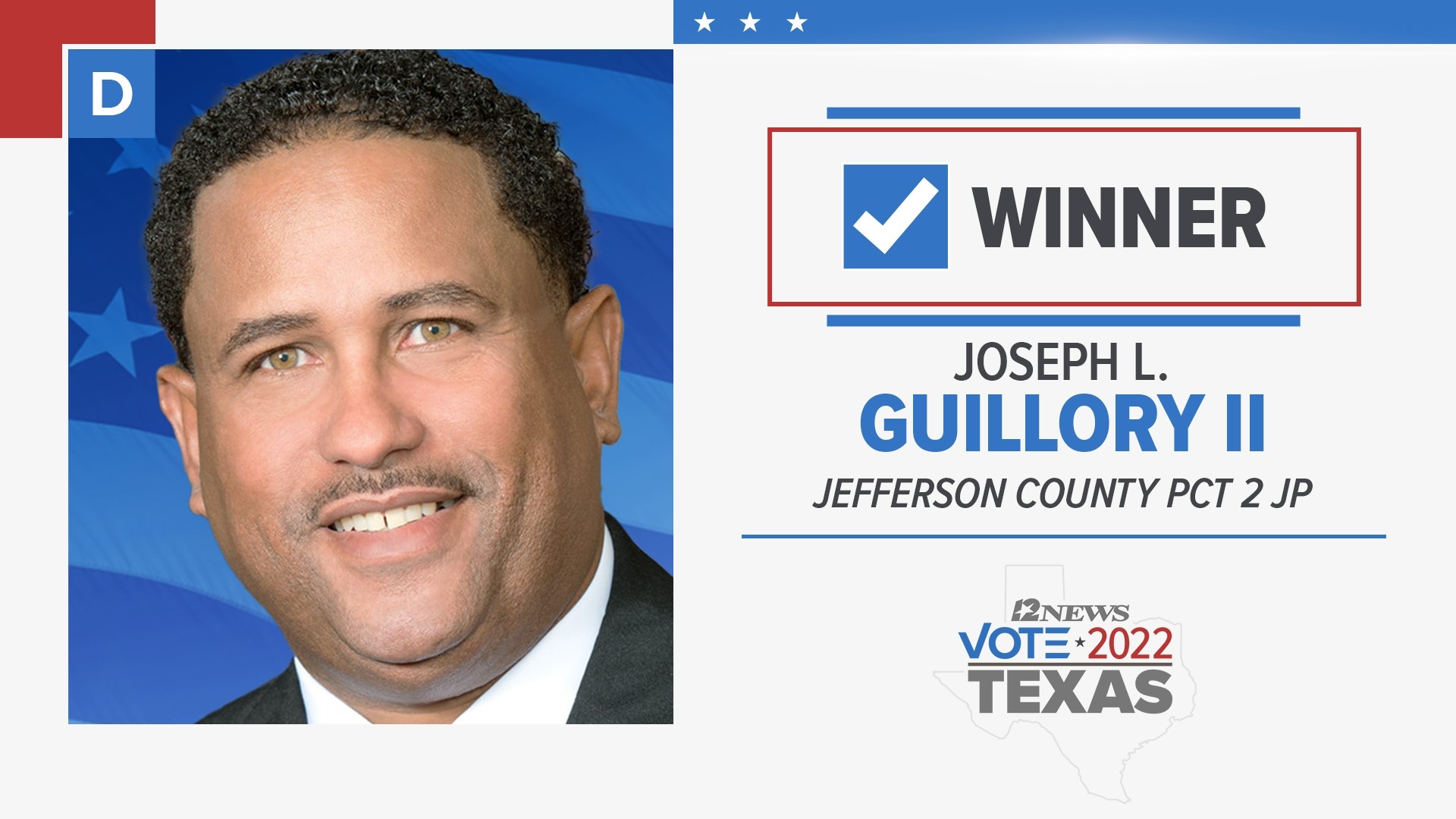 Joseph Guillory wins Jefferson Co. Justice of the Peace, Pct. 2