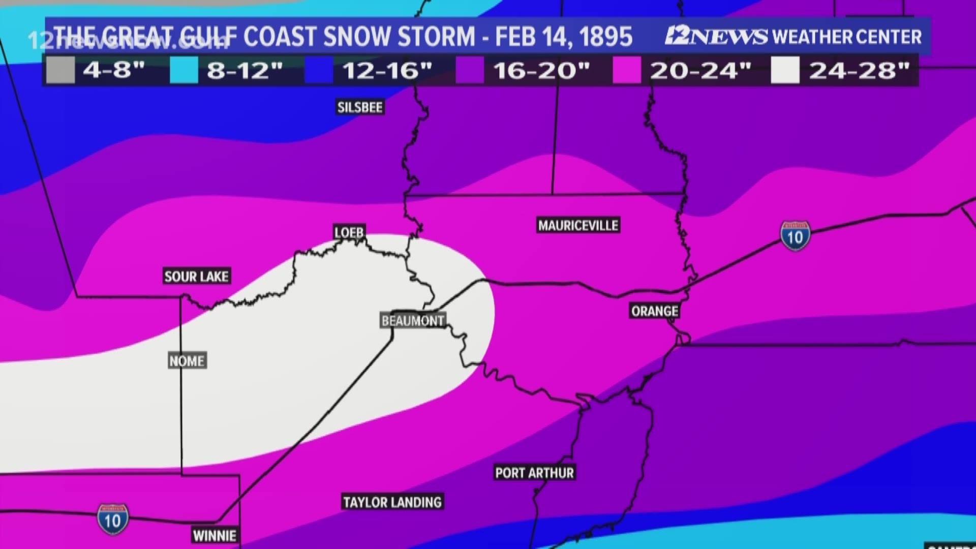 On this day in 1895 the great Gulf Coast snowstorm happened