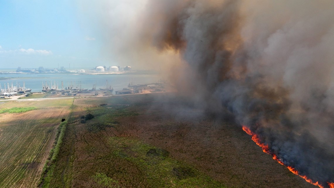 Firefighters fighting wildfire near Sabine Pass - Vimarsana News