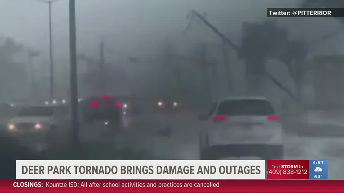 Storm line barrels thru Southeast Texas spawning tornadoes leaving some damage