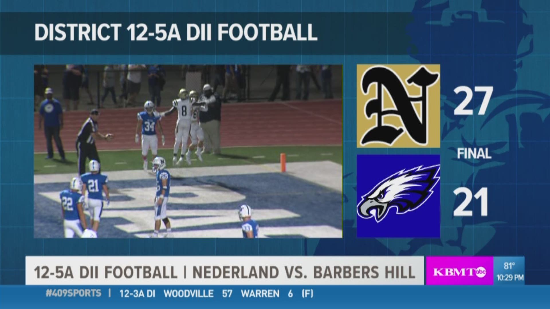 WEEK 6: Nederland takes down Barbers Hill 27 - 21