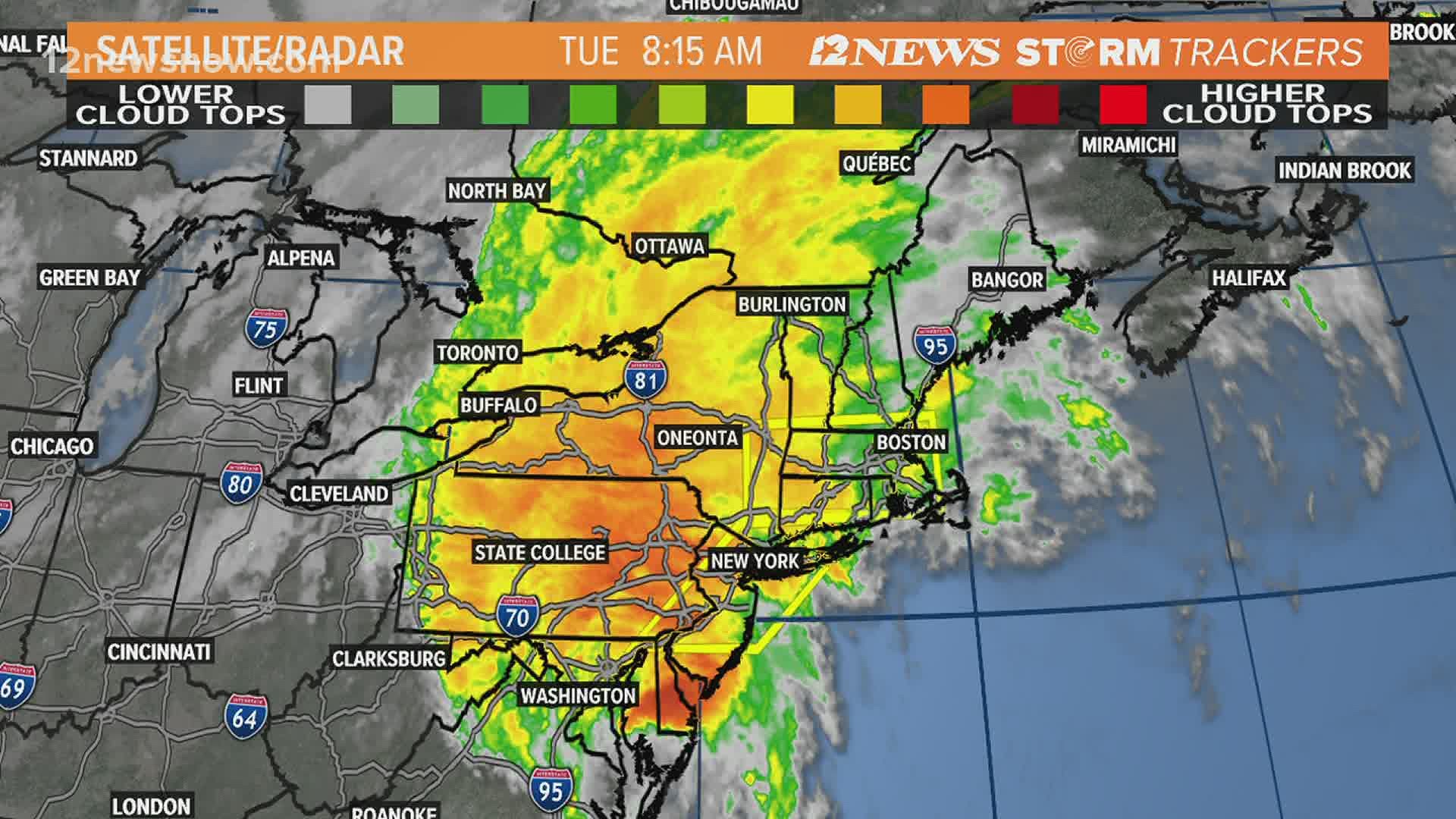 A tornado watch has been issued for several major metropolitan areas, including New York City and Philadelphia, as Tropical Storm Isaias travels up the East Coast.