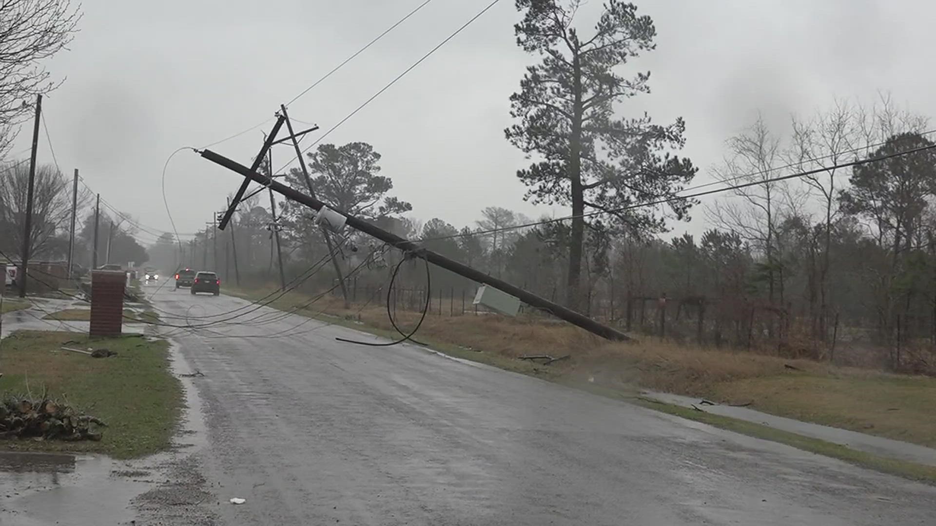 Several tornadoes severe weather brought damage to parts of Southeast Texas Tuesday