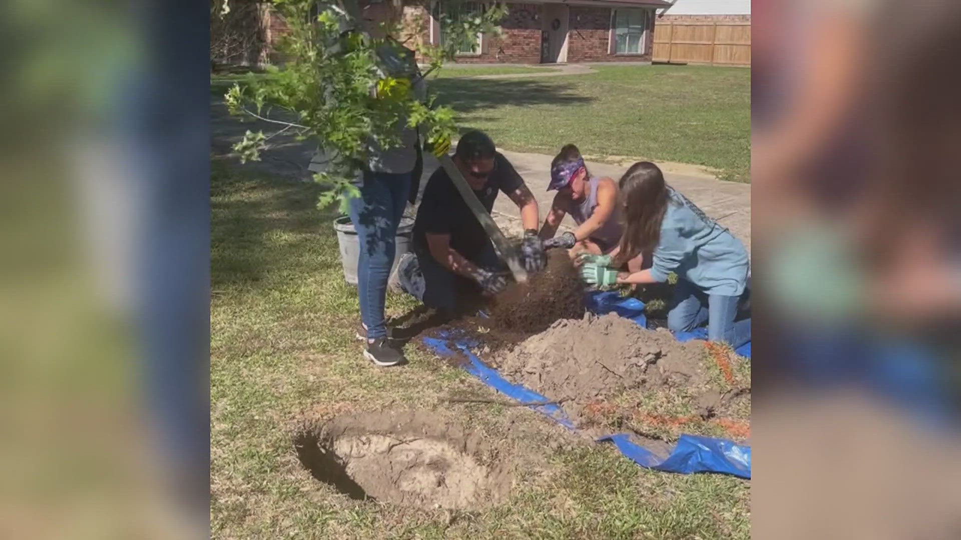 Southeast Texas volunteers, worked with 'RETREET', a nonprofit that is part of 'Keep America Beautiful', to replant trees that were lost.