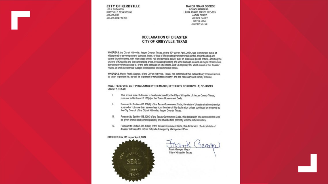 Disaster declarations issued in Southeast Texas following storm ...