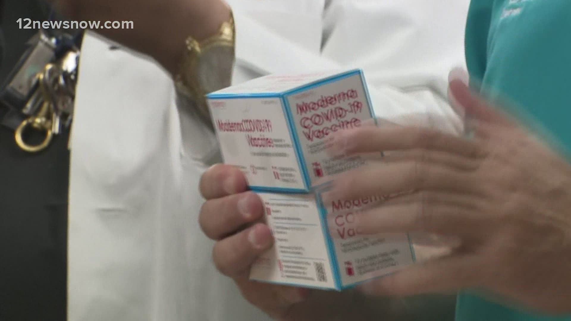25 hospitals in Texas received the Moderna vaccine Tuesday, according to the state.