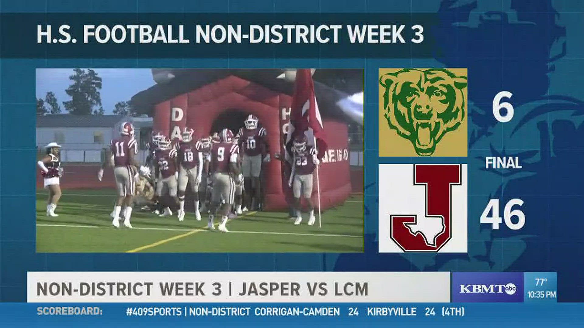 Week 3: Jasper High School slams Little Cypress-Mauriceville 46 - 6