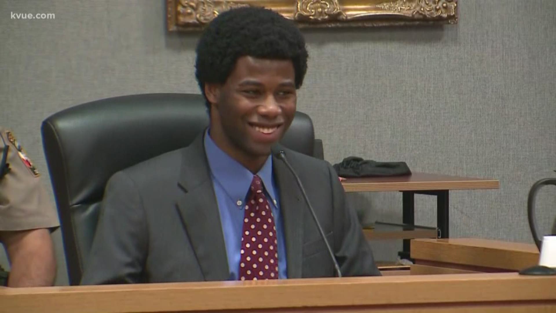 Some confused reactions coming from the courtroom today after a man charged with capital murder in the death of a UT student was laughing on the stand.