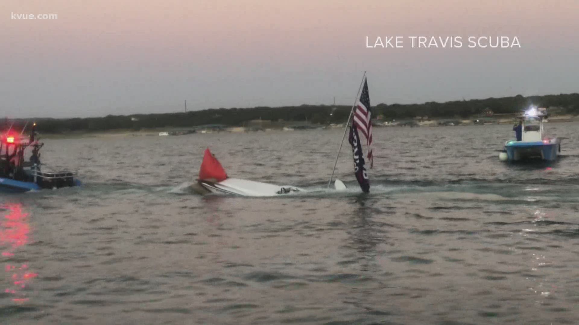 Video Shows Sunken Boat After Lake Travis Trump Parade