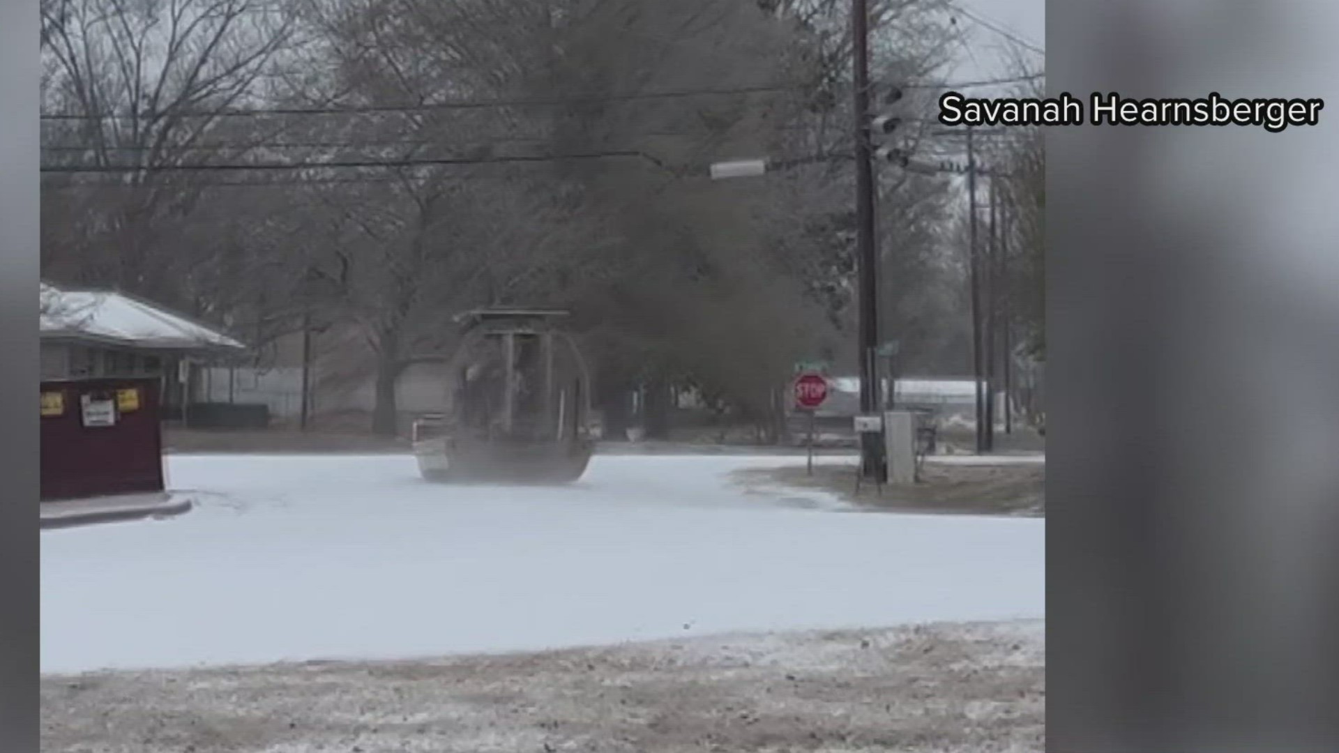 WATCH: East Texas man uses airboat to navigate icy roads