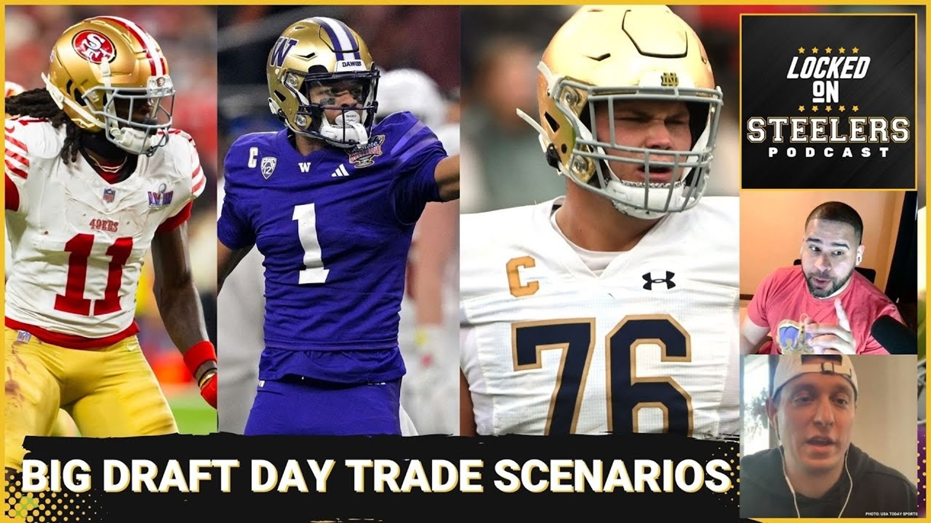 The Pittsburgh Steelers could make a big draft day trade this year. Chris Carter and Mike DeFabo explore options to trade for a veteran like Brandon Aiyuk.