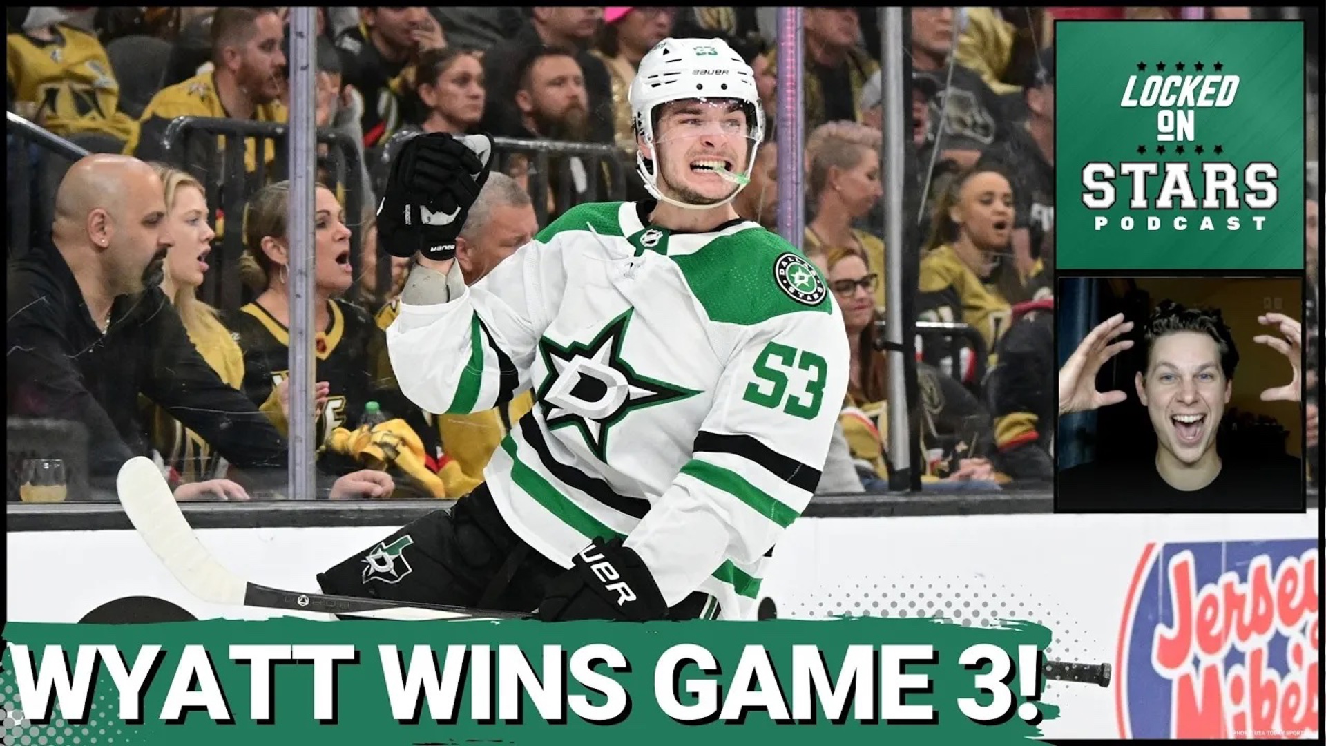 The Dallas Stars take down the Vegas Golden Knight in an overtime thriller by a final score of 3-2. Joey reacts to Wyatt Johnston's overtime winner.