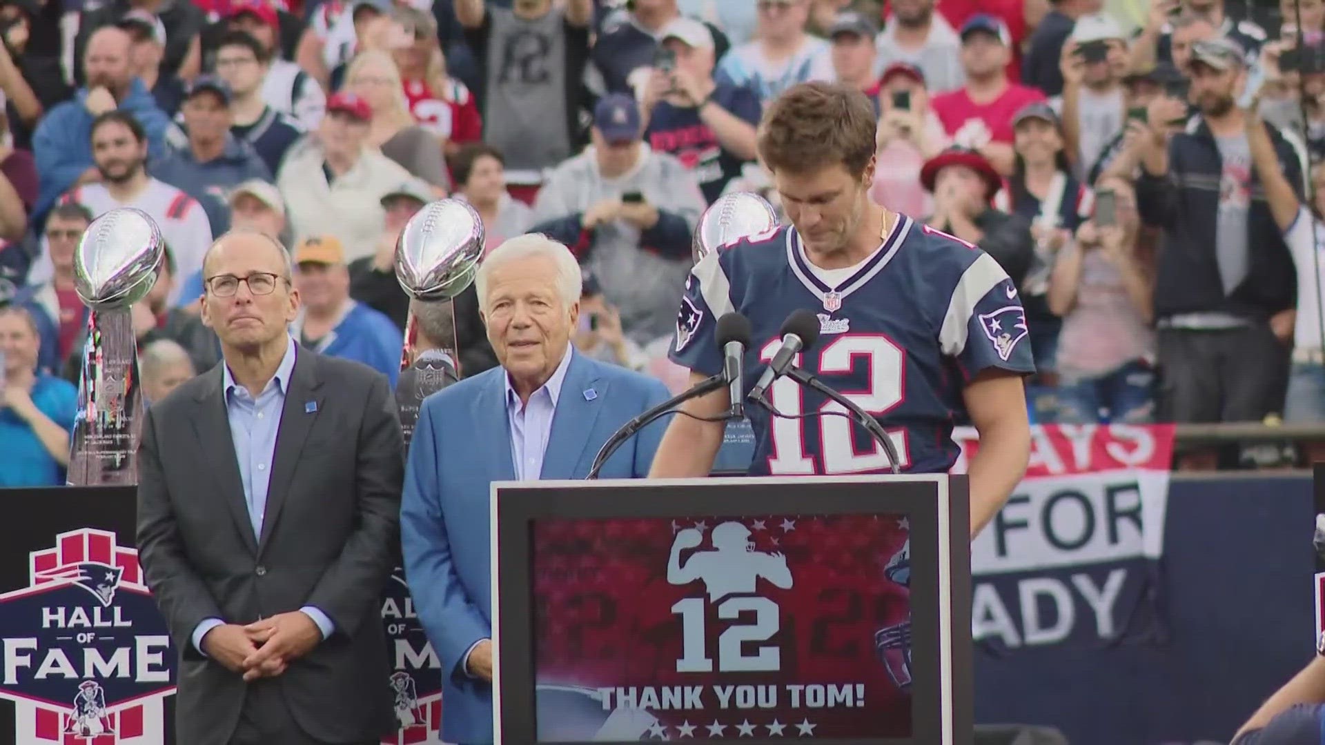 Nationals honor Tom Brady as he was the last active draft pick in