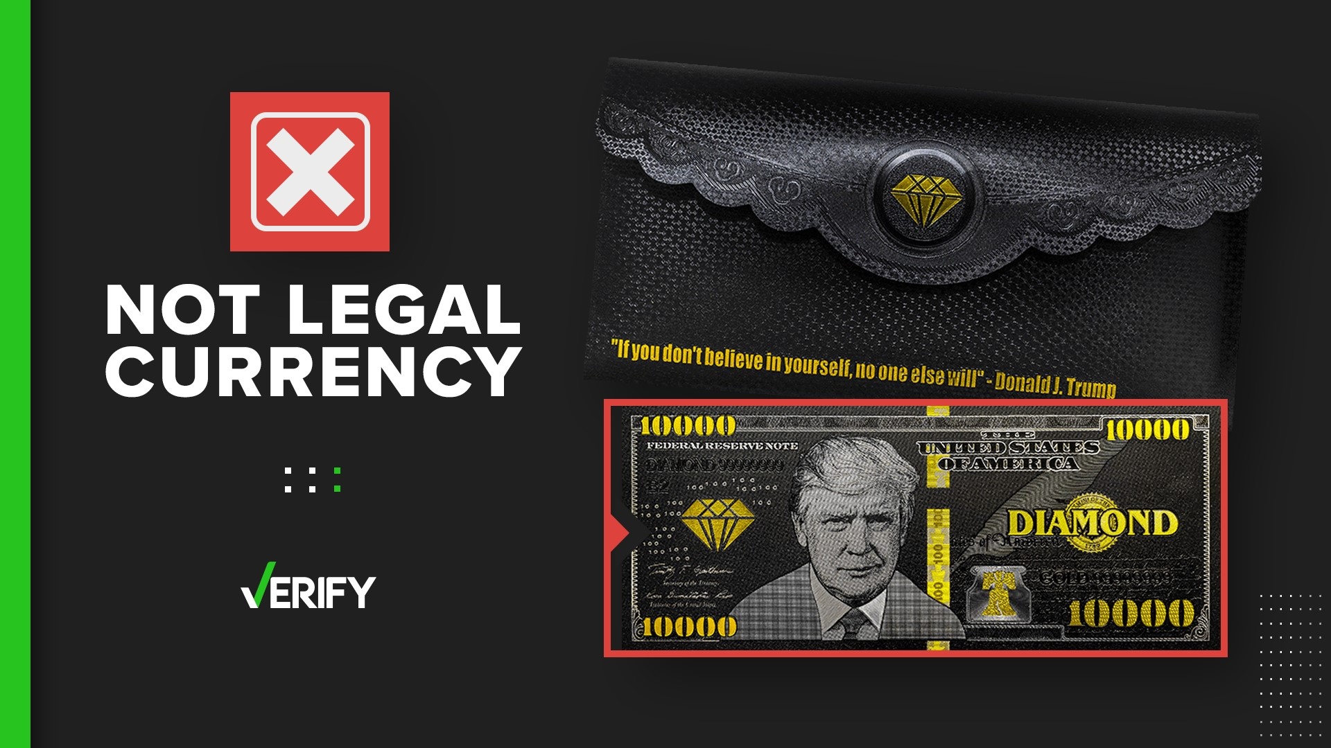 Some companies are selling memorabilia called Trump Bucks, which are novelty bills, checks or cards with Trump’s likeness. They can’t be used as actual currency.