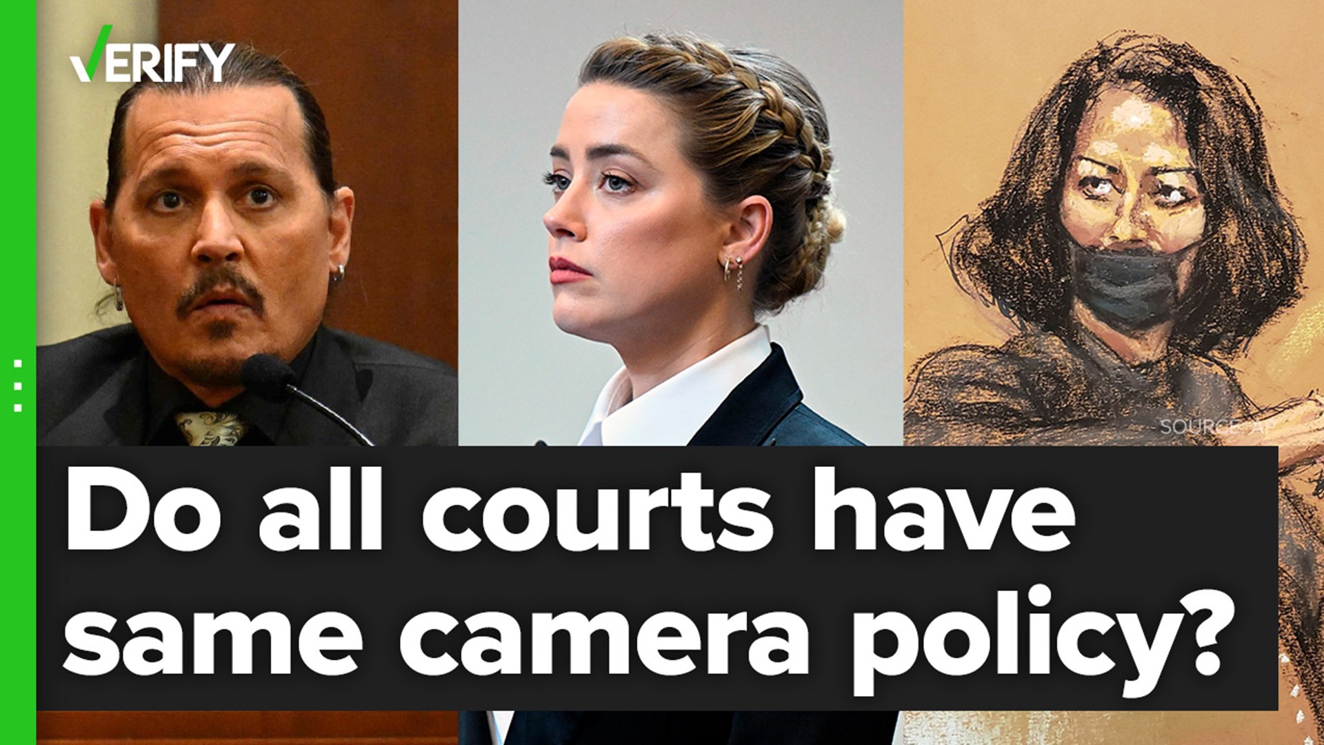 Federal and state trials have different rules for cameras in the courtroom.