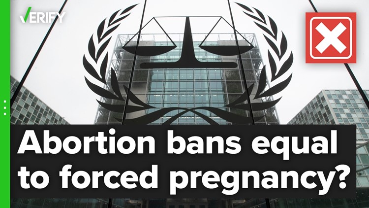 State abortion bans are not considered forced pregnancy, an international crime against humanity