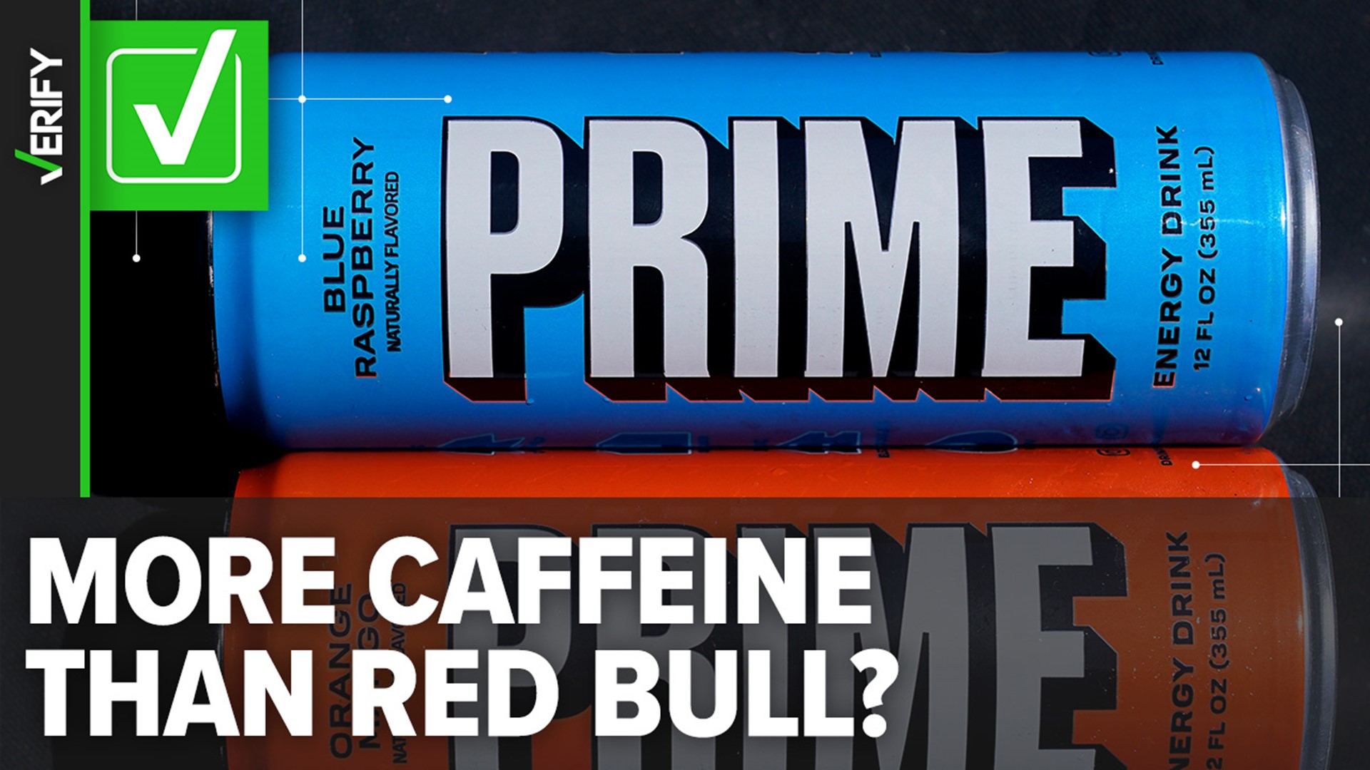 Prime energy drink has double the caffeine as Red Bull