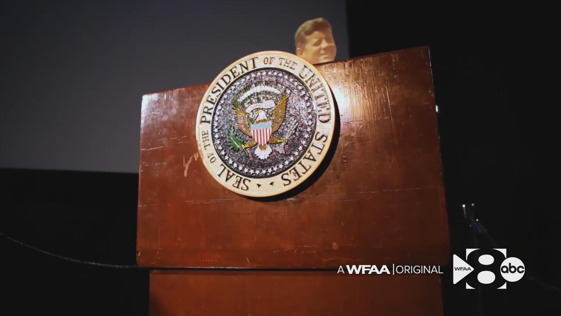 A lectern, on display for more than 30 years at Space Center Houston, is not the actual one President Kennedy used in one of his famous speeches, historian shows.