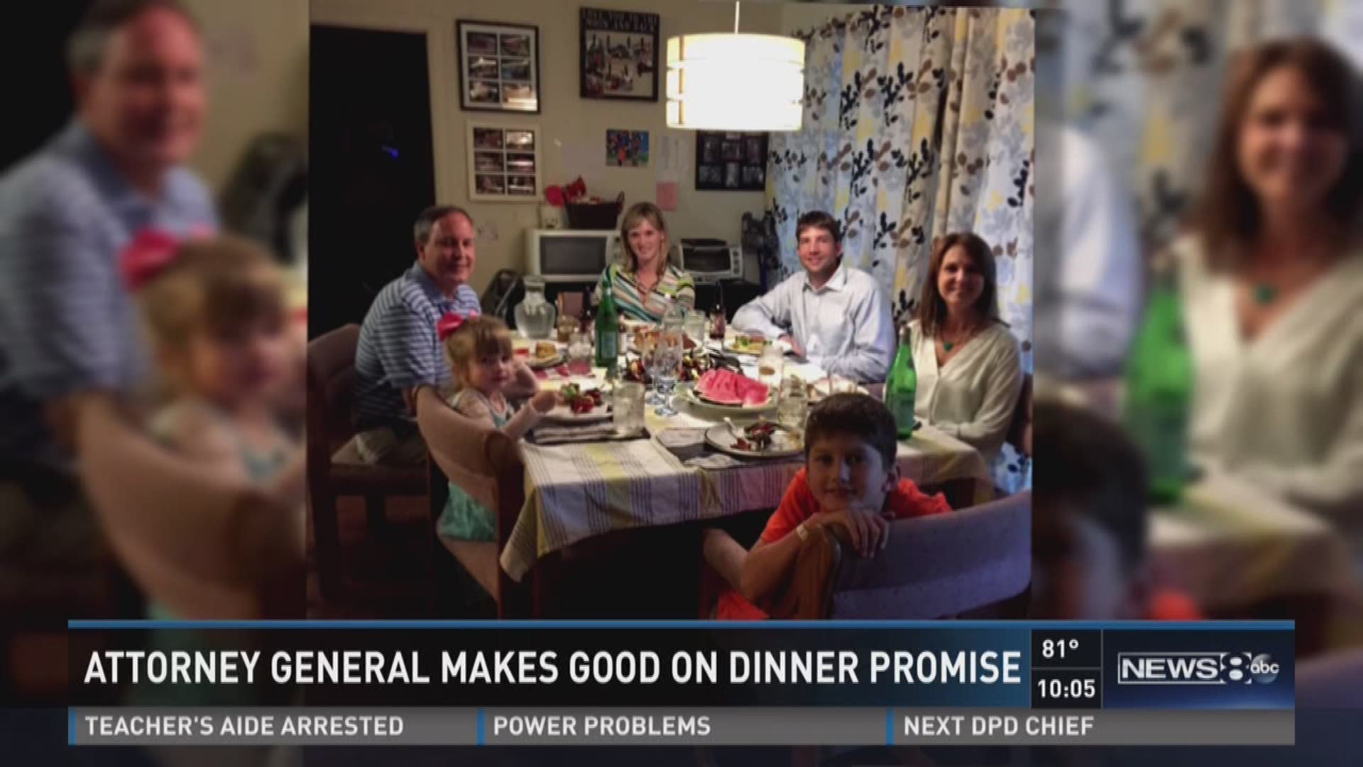 Attorney General makes good on dinner promise