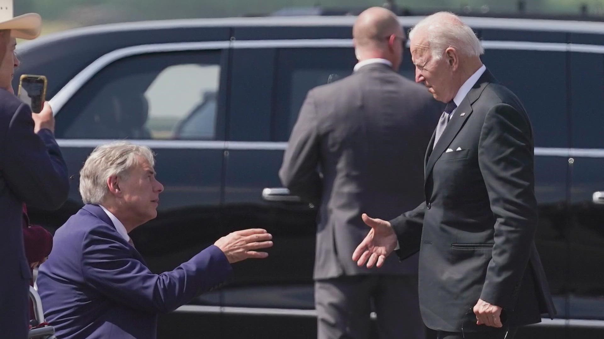 President Joe Biden arrived in Uvalde as people cheered and begged him for change while the president's supporters booed Gov. Greg Abbott, yelling "Vote him out."