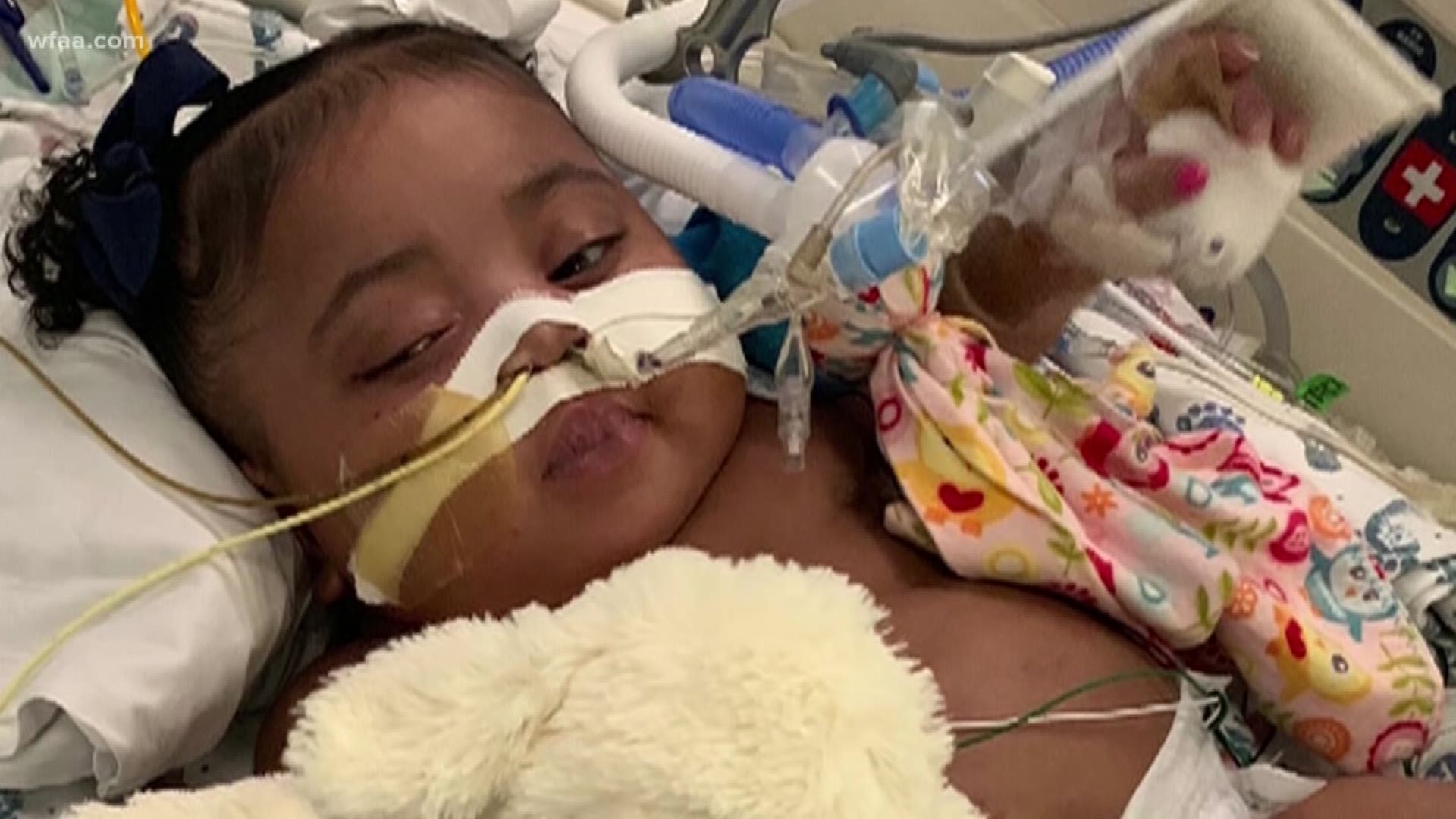 Tinslee has been hospitalized with grave lung and heart problems since birth. Her illness requires her to be hooked up to machines so she can breathe and eat.