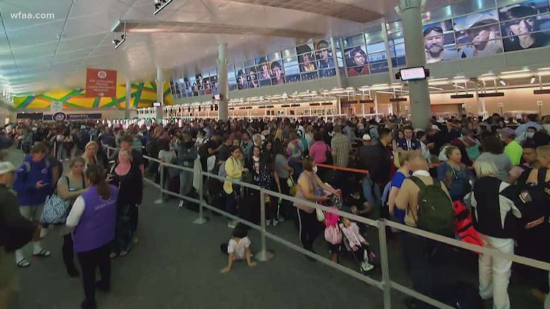 A spokesperson for DFW Airport says the delays are due to a questionnaire issued by DHS and CDC for travelers to fill out once they returned