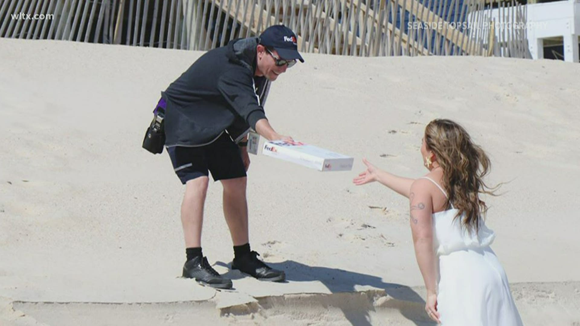 A North Carolina photographer captured the moment when a FedEx man saved the day.