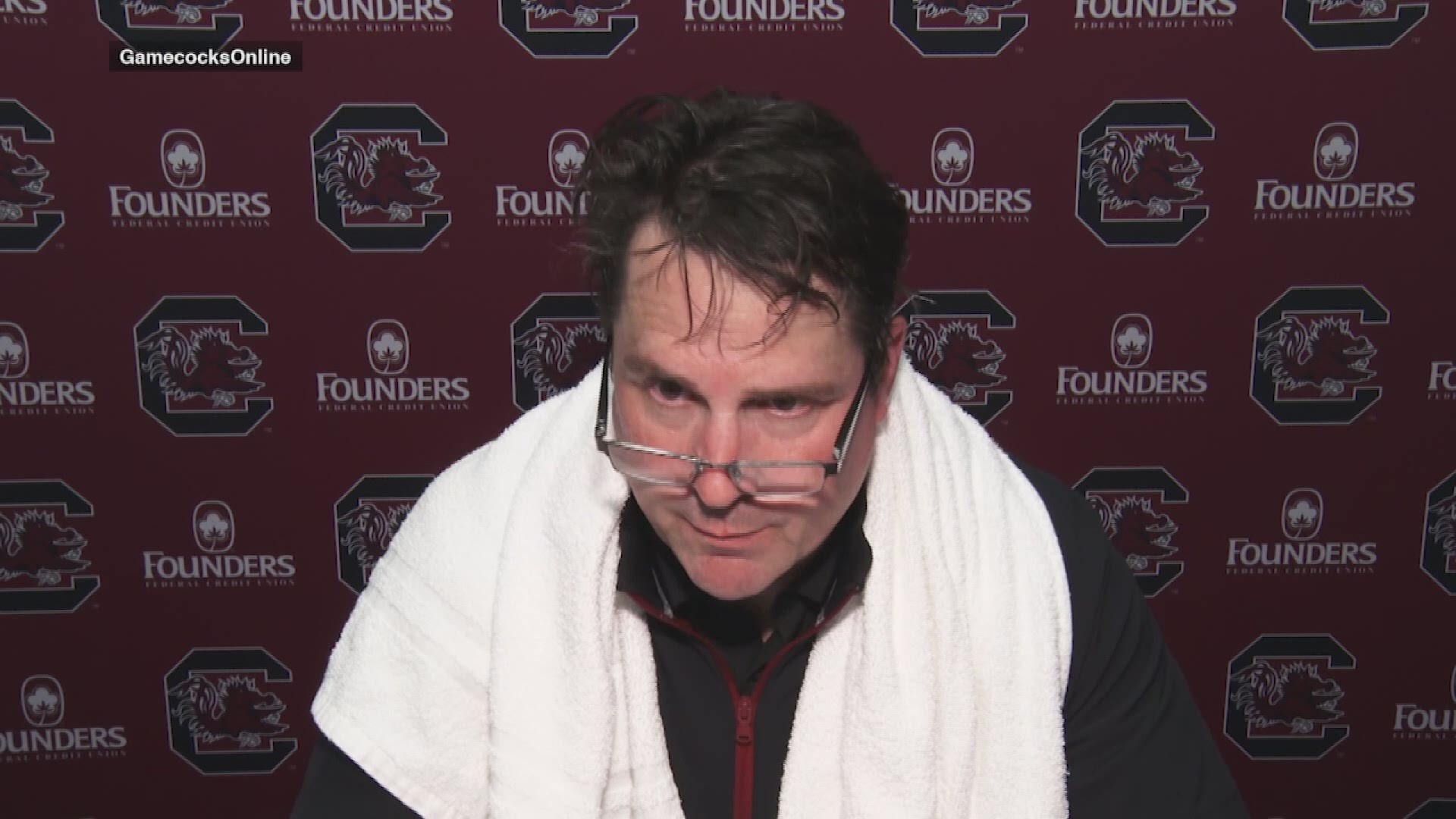 South Carolina head football coach Will Muschamp answers questions following the 30-22 victory over 15th-ranked Auburn.