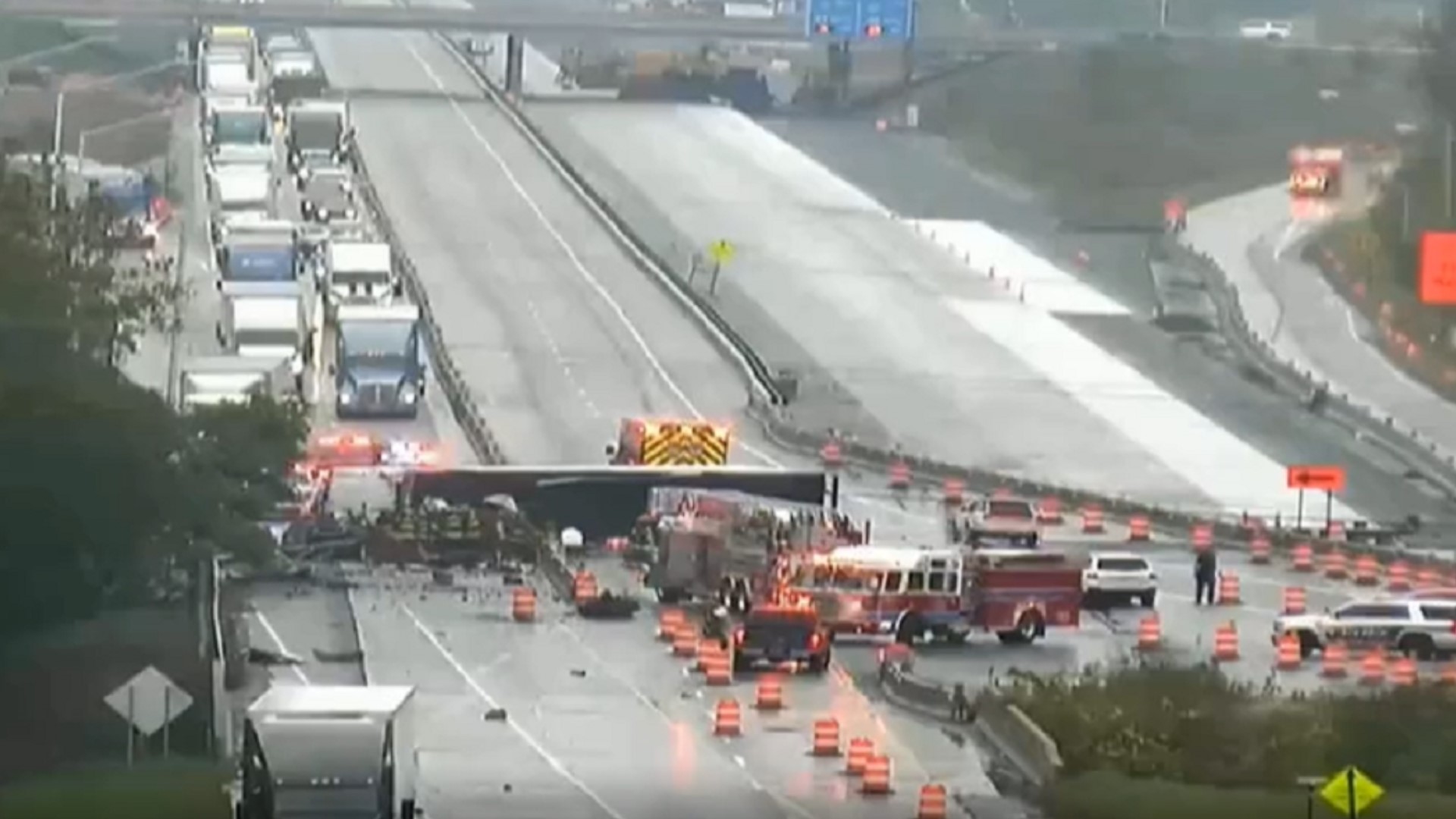 Strong storms pushed through Indy Sunday stranding drivers on I-70 for hours after a multi-vehicle crash.
