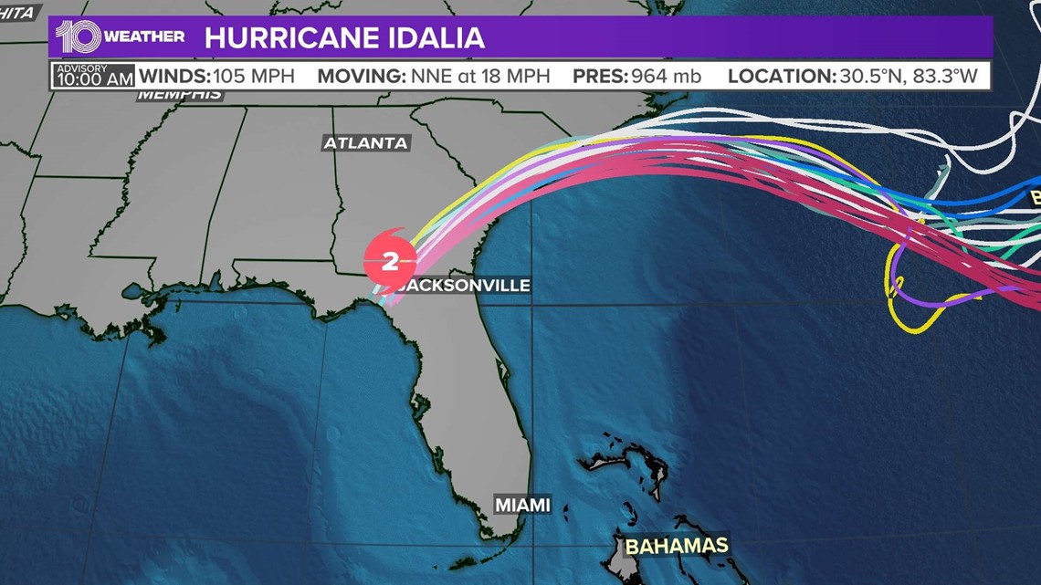 Track Hurricane Idalia Spaghetti models, forecast cone