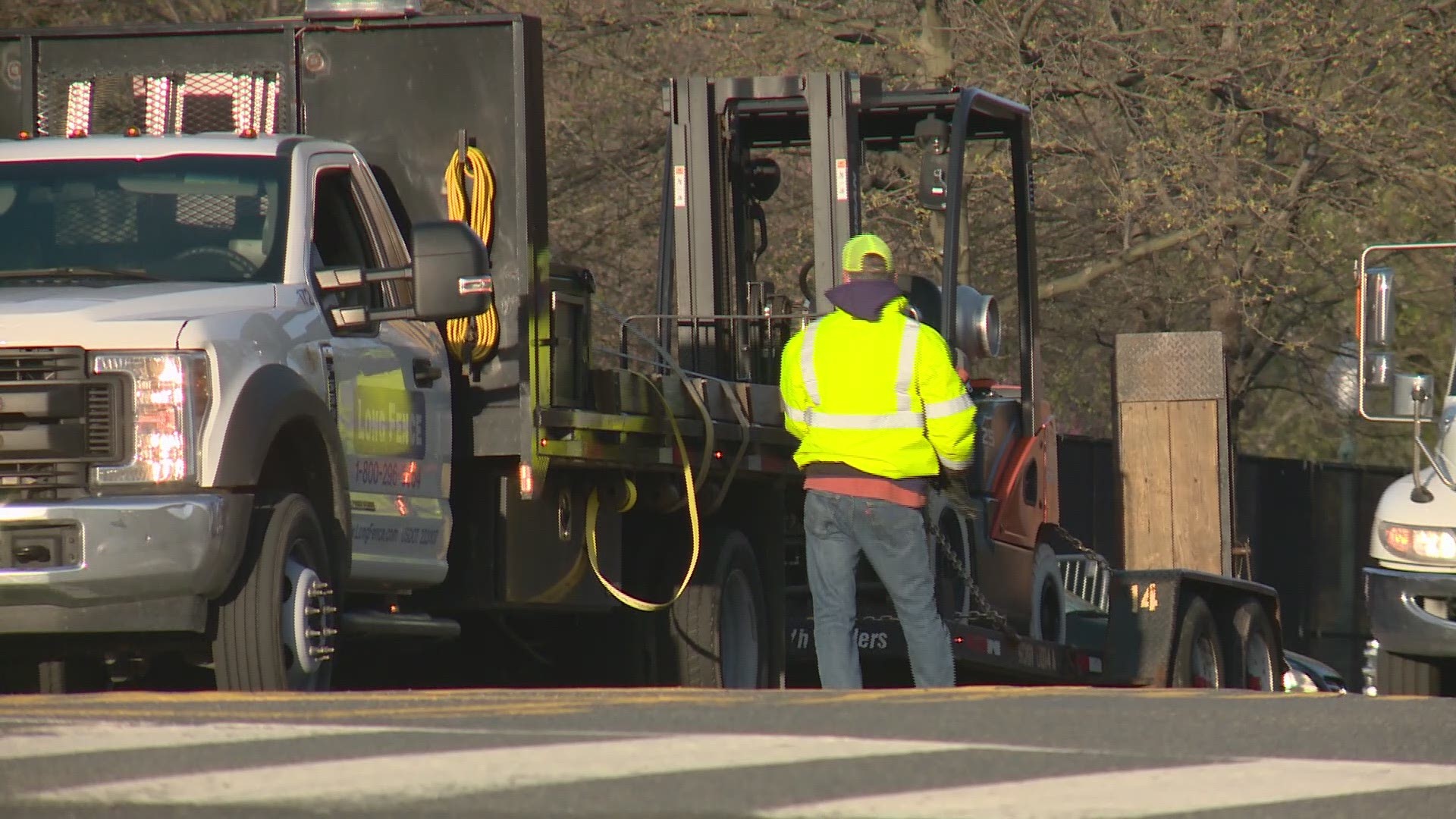 Fencing at other parts of the perimeter appeared unchanged Saturday morning.