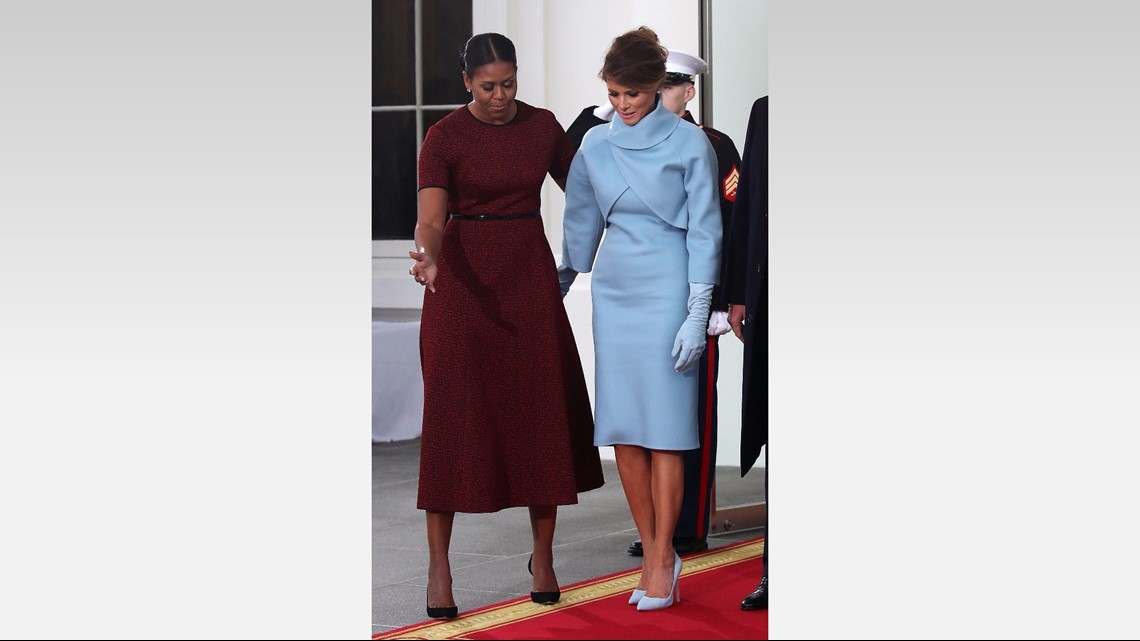 Picture of mrs trump in fourth outlet of july dress by ralph lauren