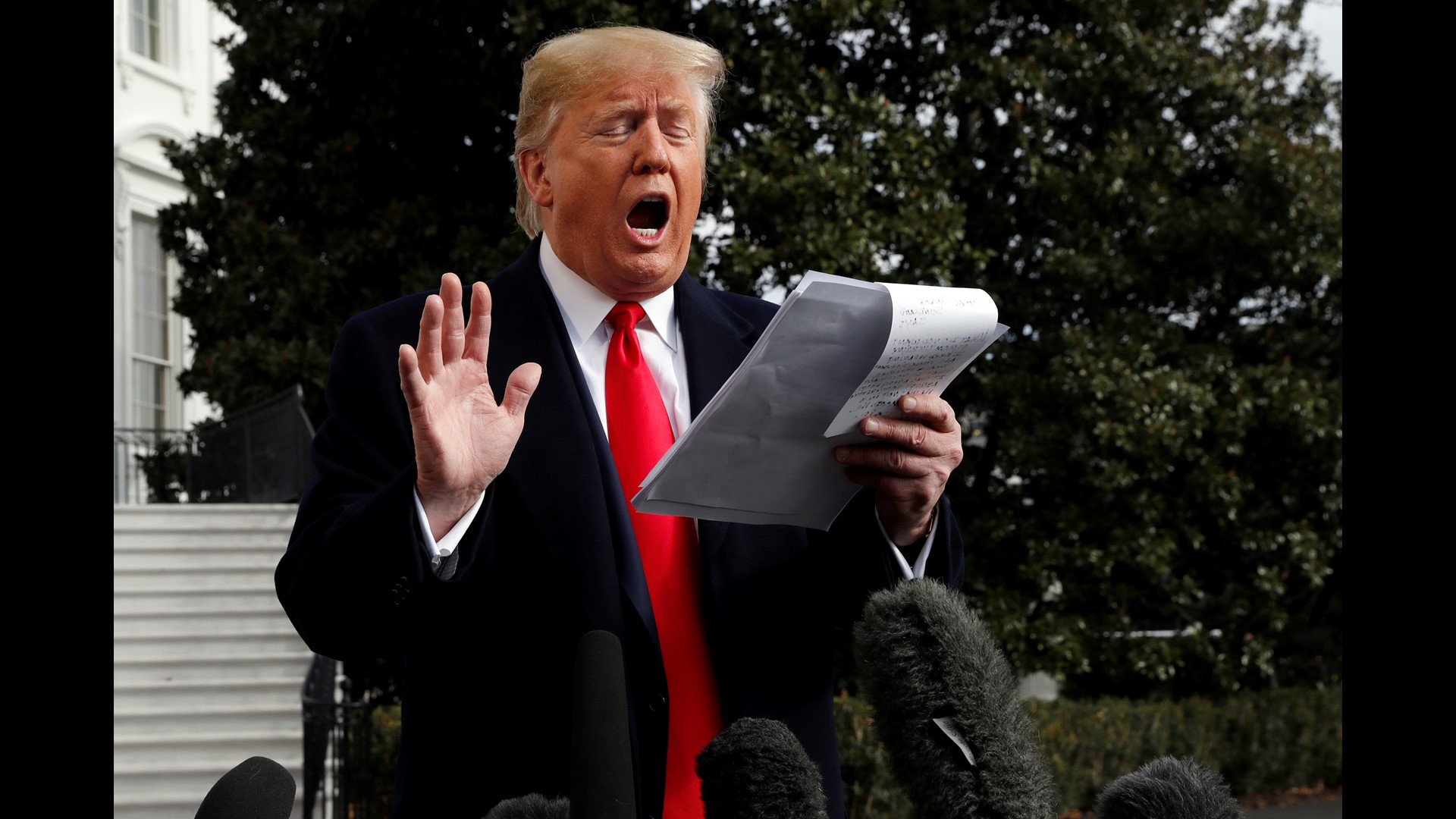 Following European Union Gordon Sondland’s impeachment testimony , President Donald Trump held a presser claiming he did not want anything from Ukraine.