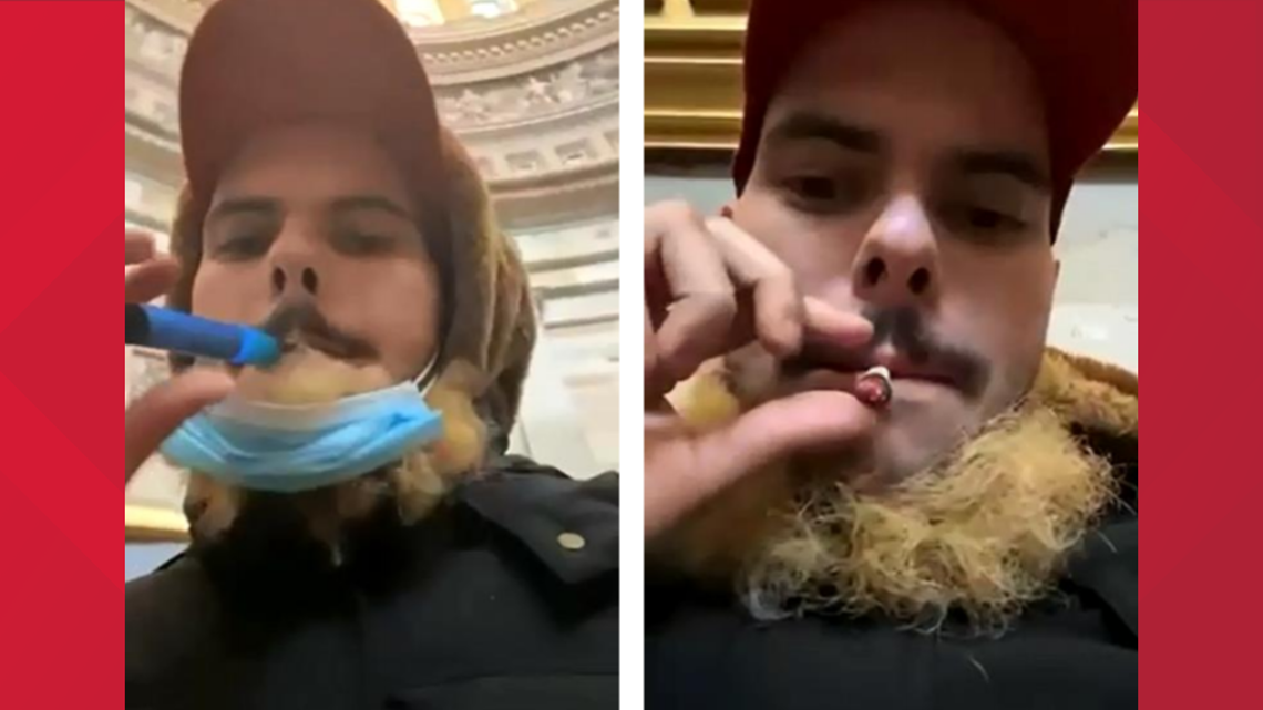 Rioter smoking marijuana inside Capitol arrested by FBI - Vimarsana News