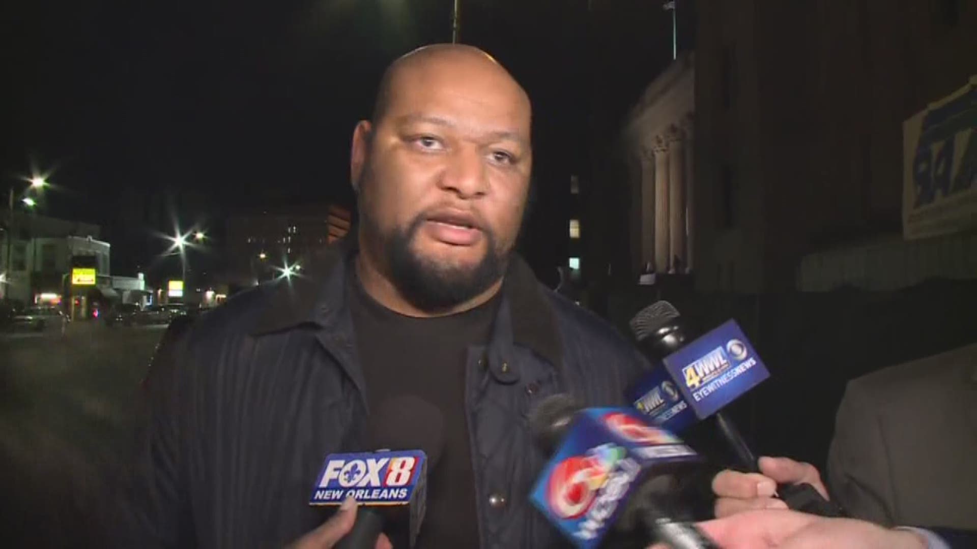 Deuce McAllister, a former friend and teammate of Will Smith, reacts to the verdict.